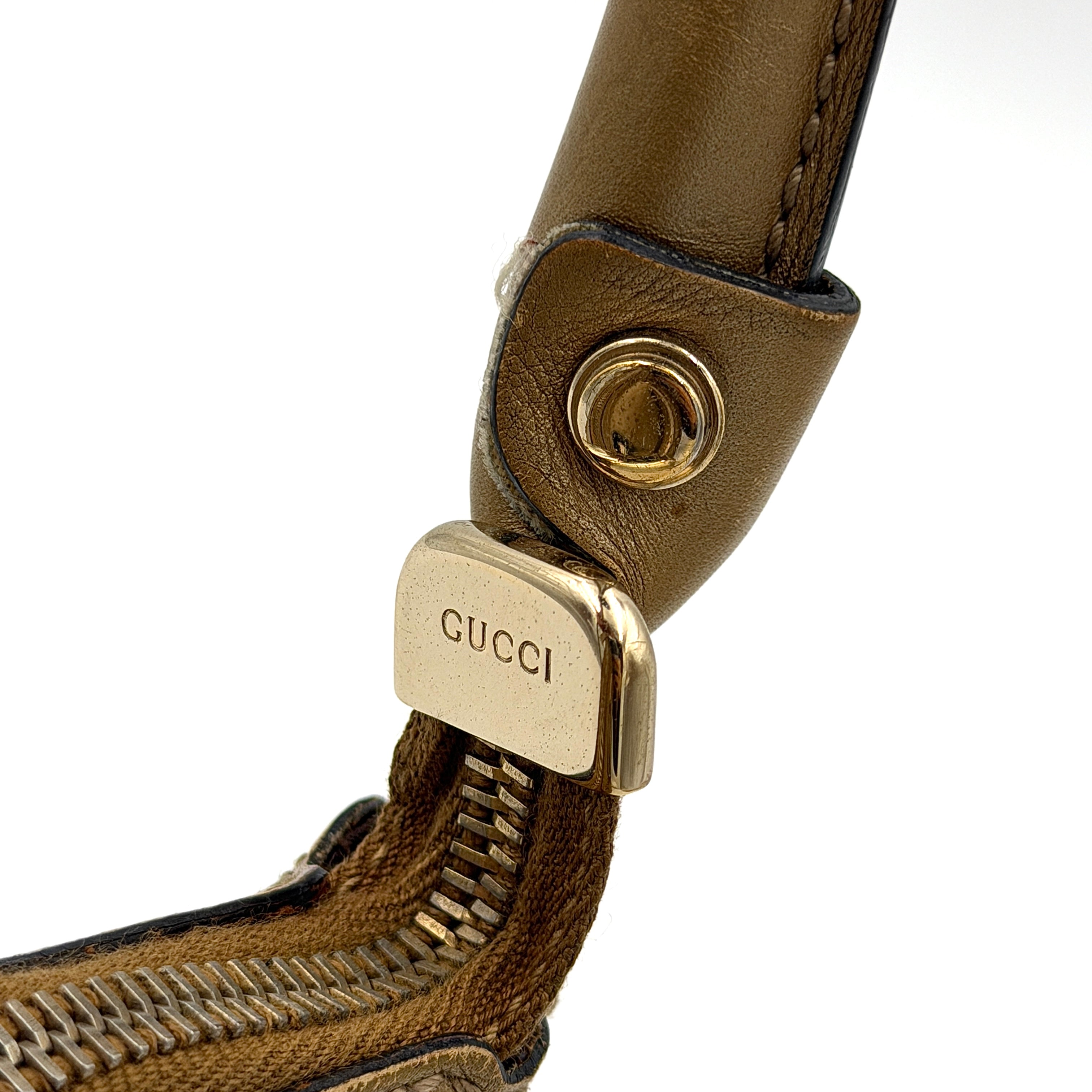 Gucci GG Monogram D-Ring Shoulder Bag Gold