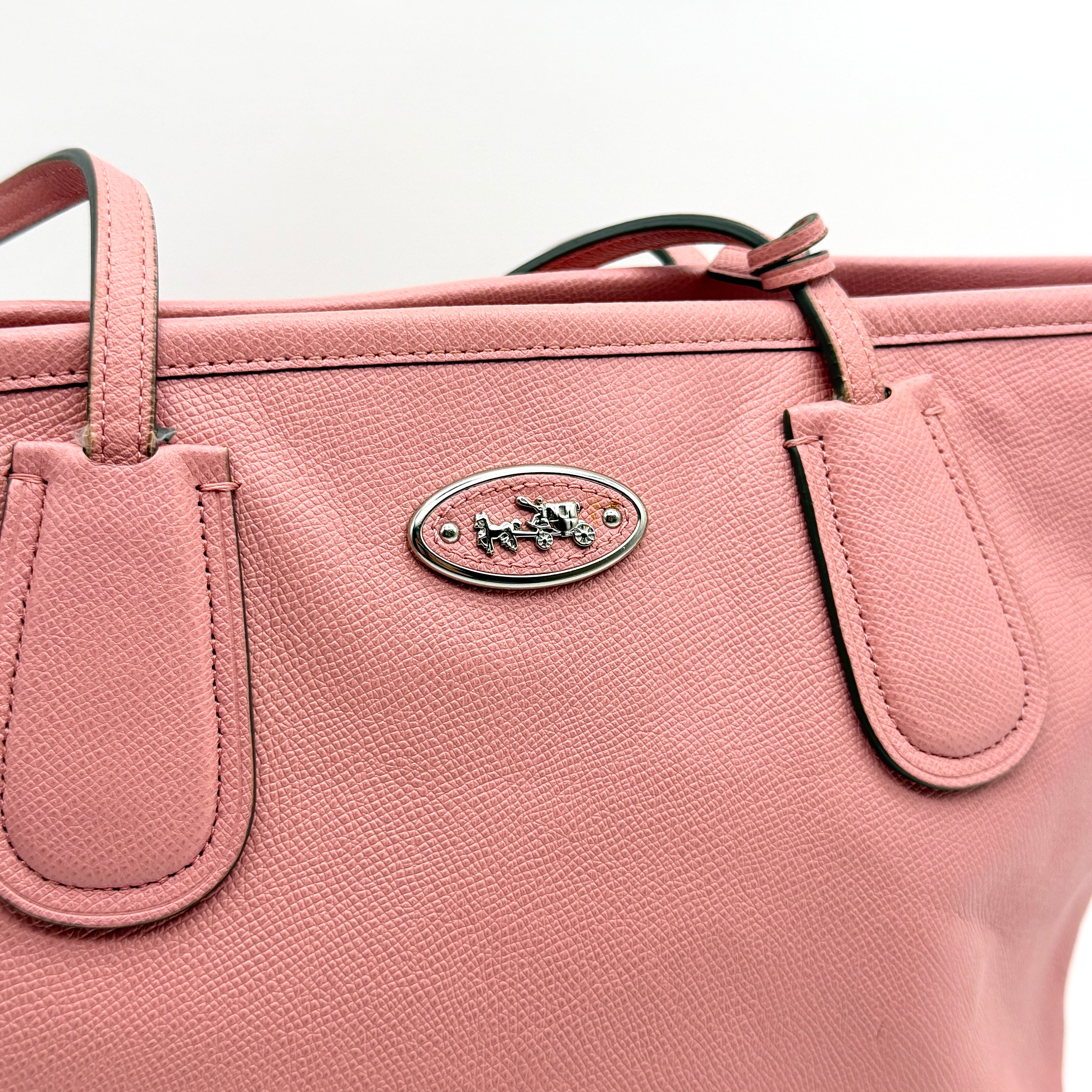 Coach Taxi Zip Top Tote Bag Pink