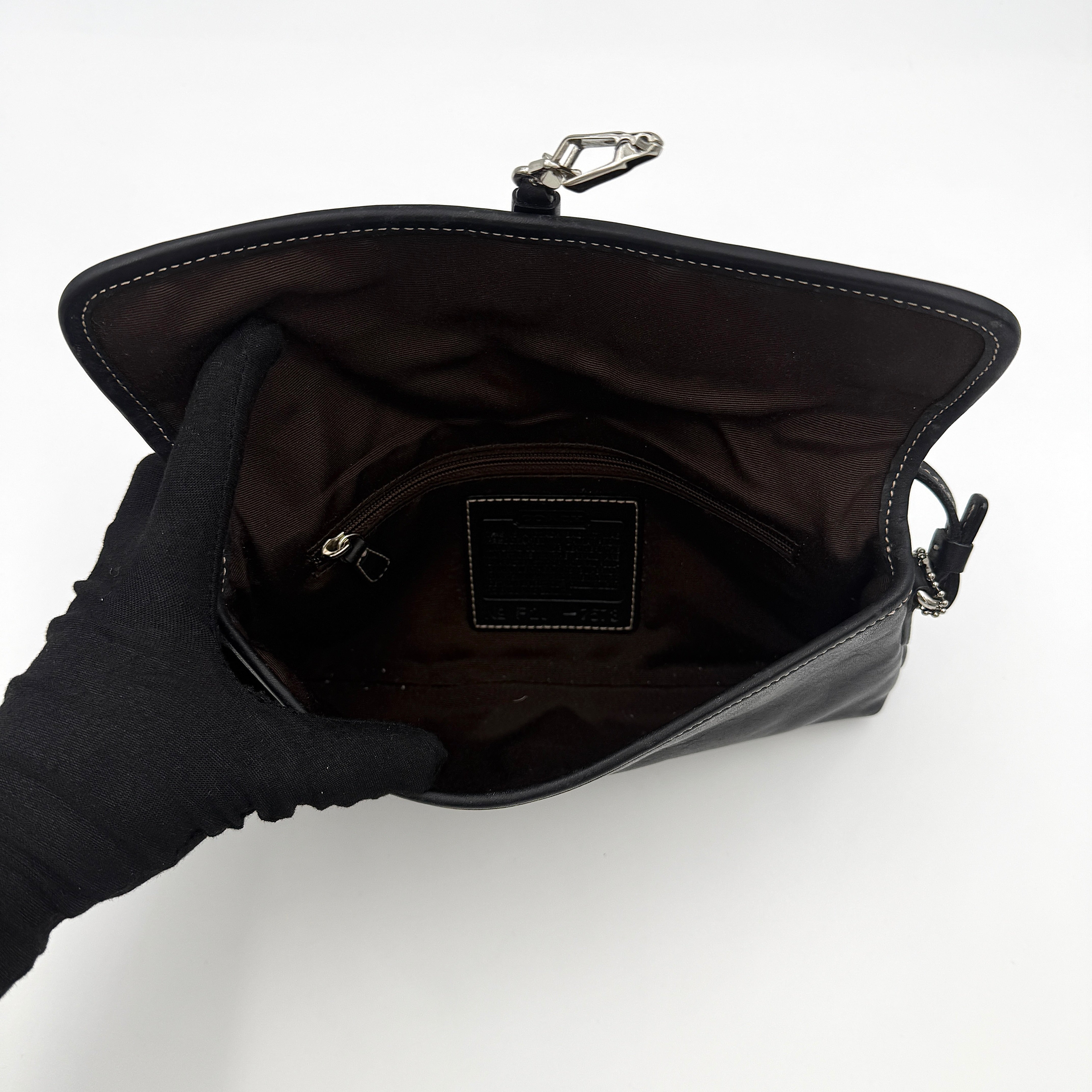 Coach Y2K Demi Clip Baguette Shoulder Bag Black