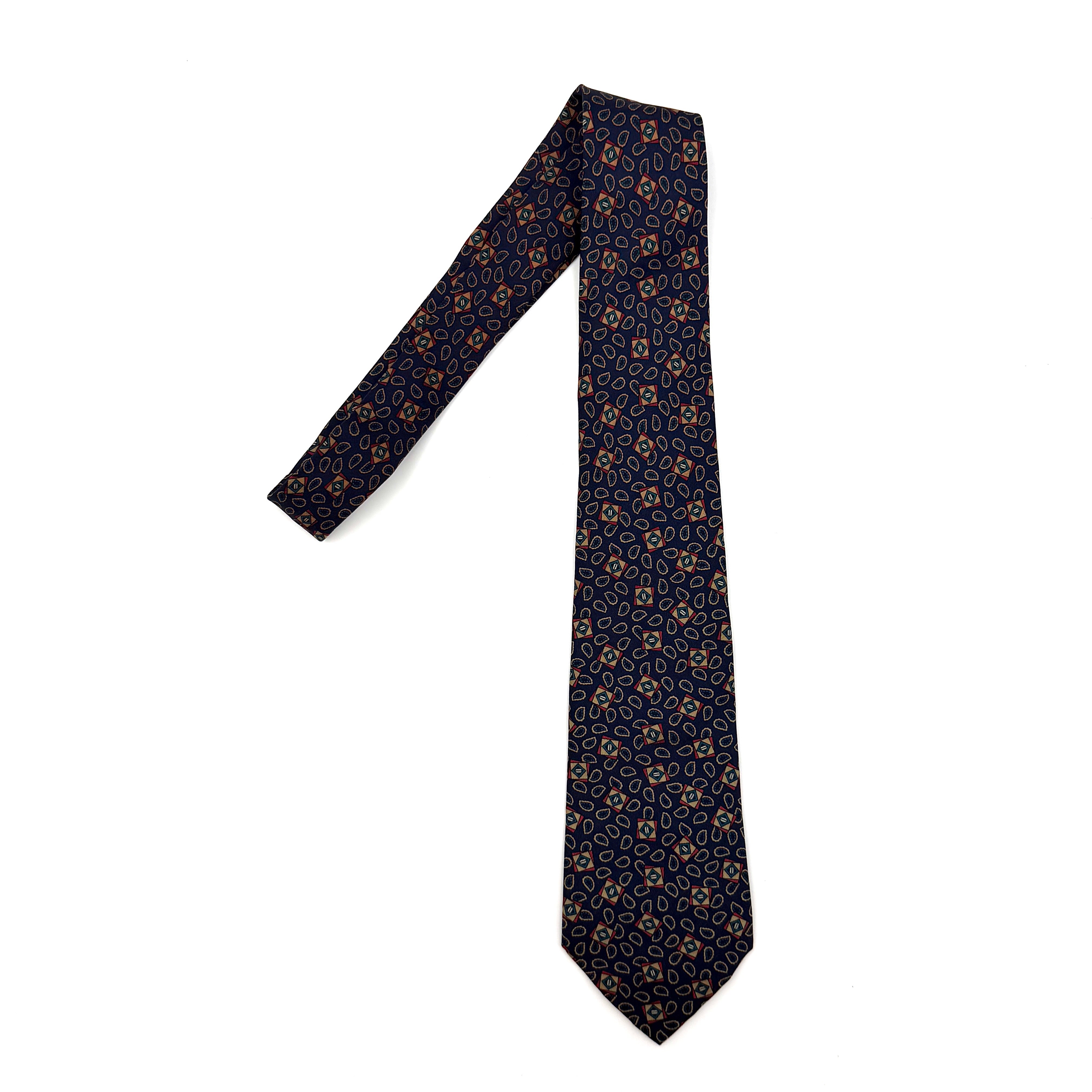 Chanel Patterned Print Silk Tie Multicolor