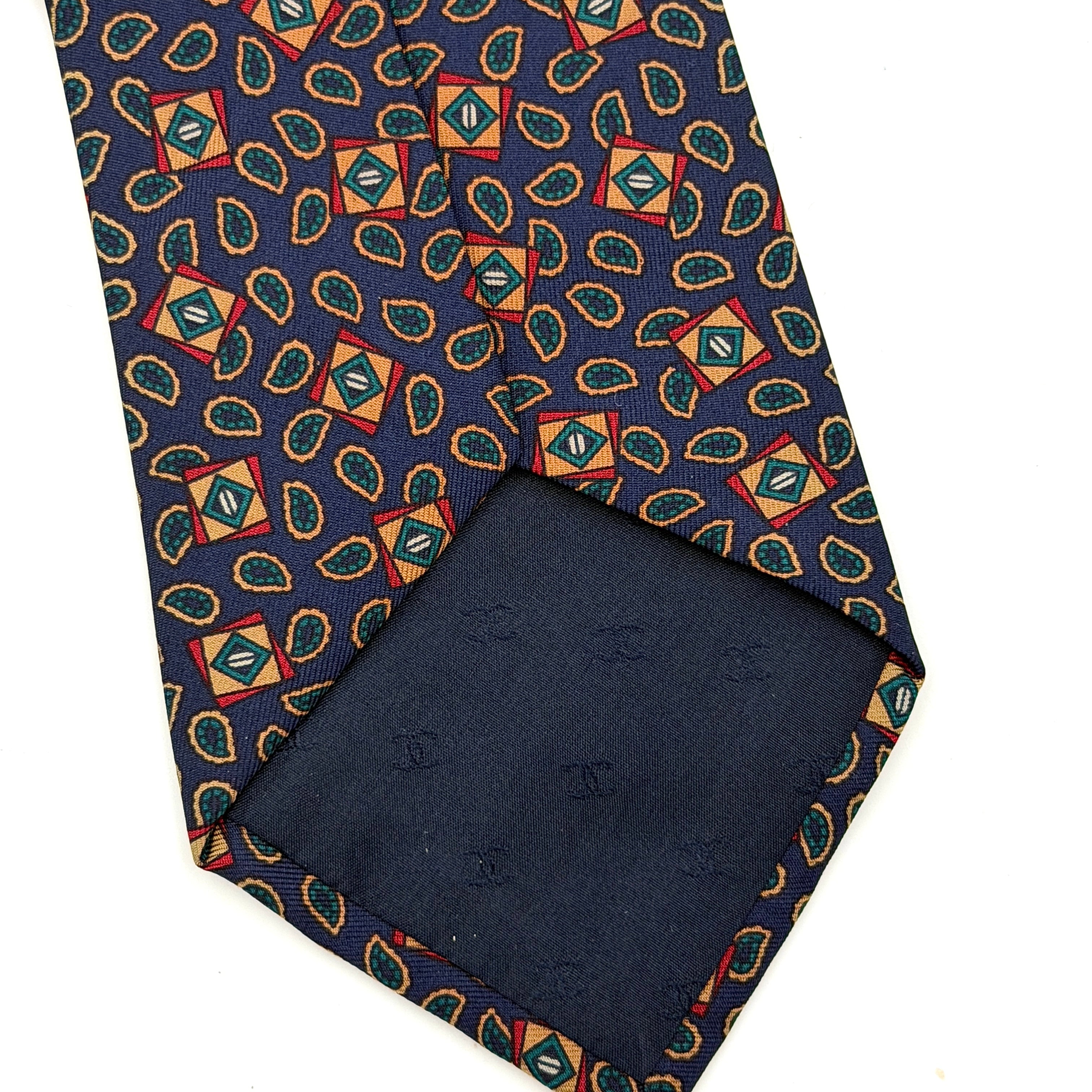 Chanel Patterned Print Silk Tie Multicolor
