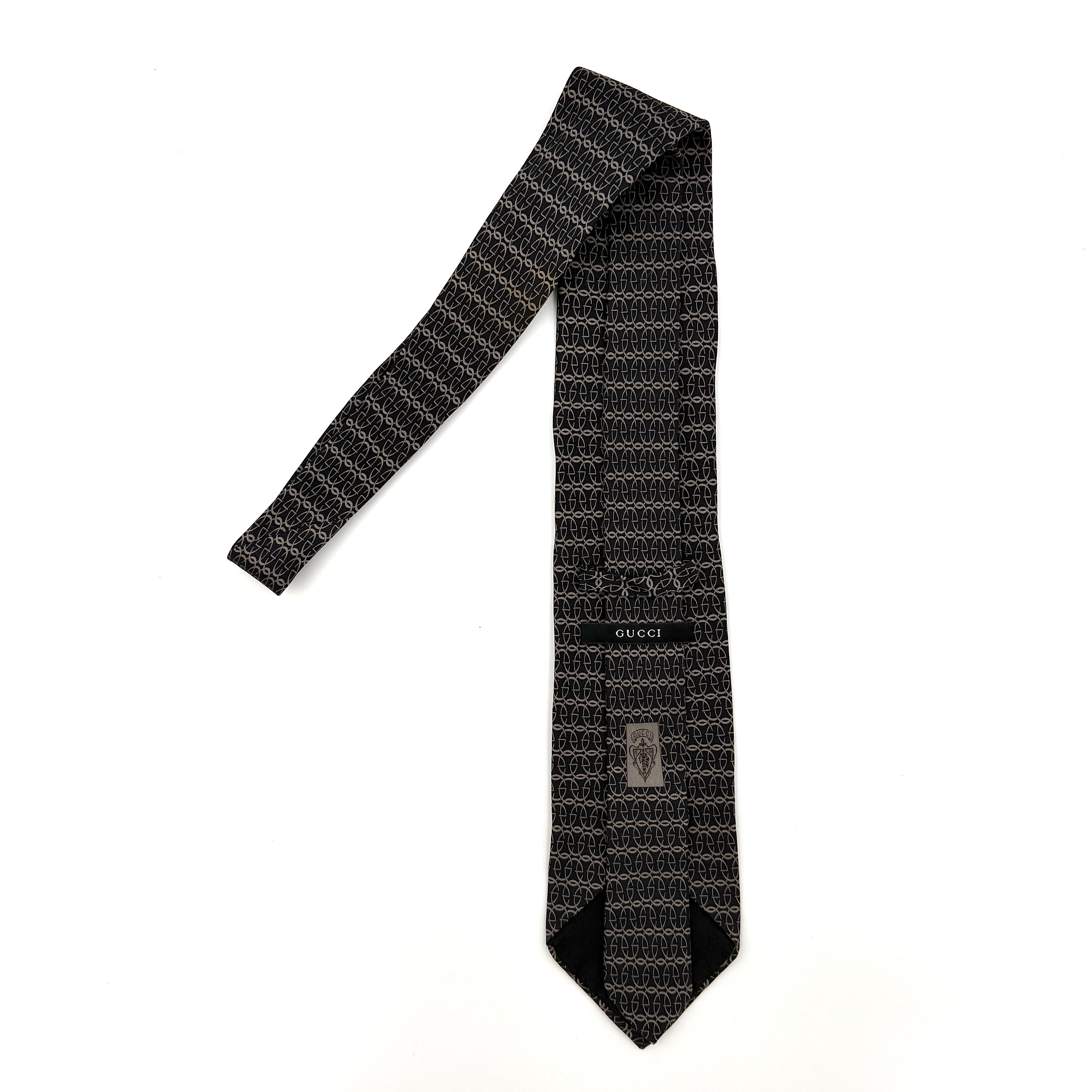 Gucci GG Monogram Silk Tie Black