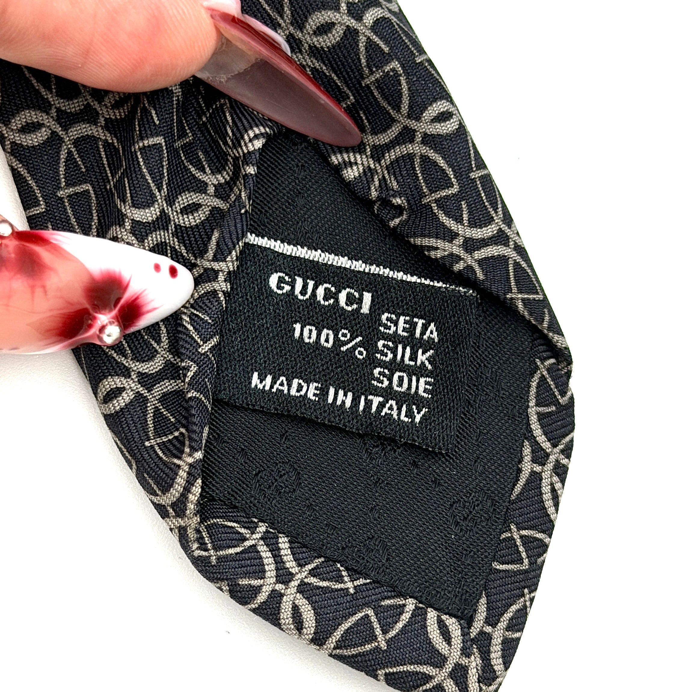 Fendi Stripe Silk Tie Maroon