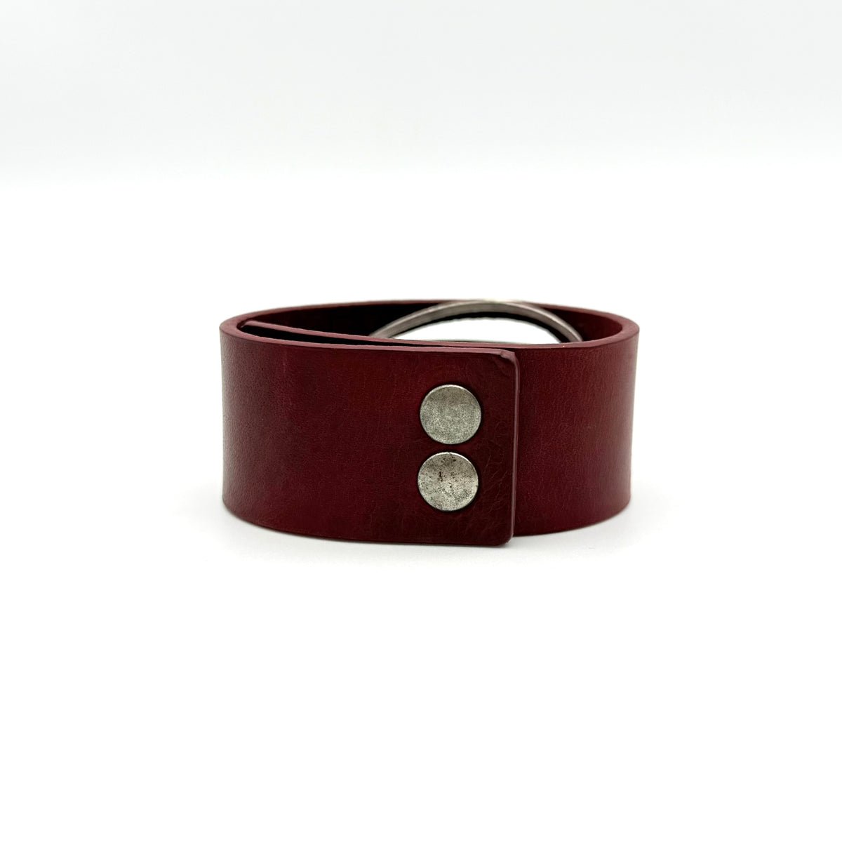 Diesel D Plaque Cuff Bracelet Burgundy