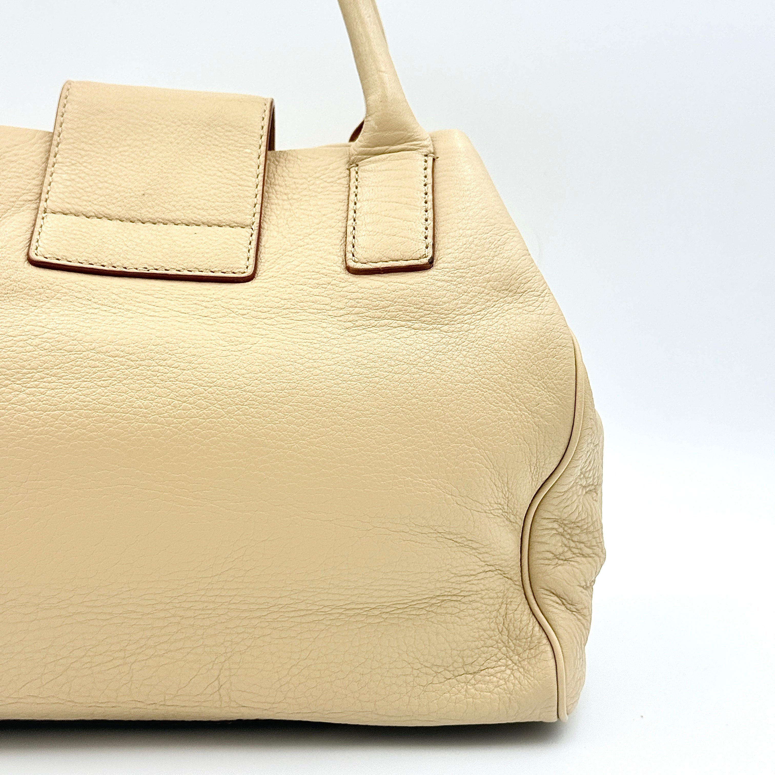 Kate Spade Bexley Anisha Turnlock Satchel Handbag Beige