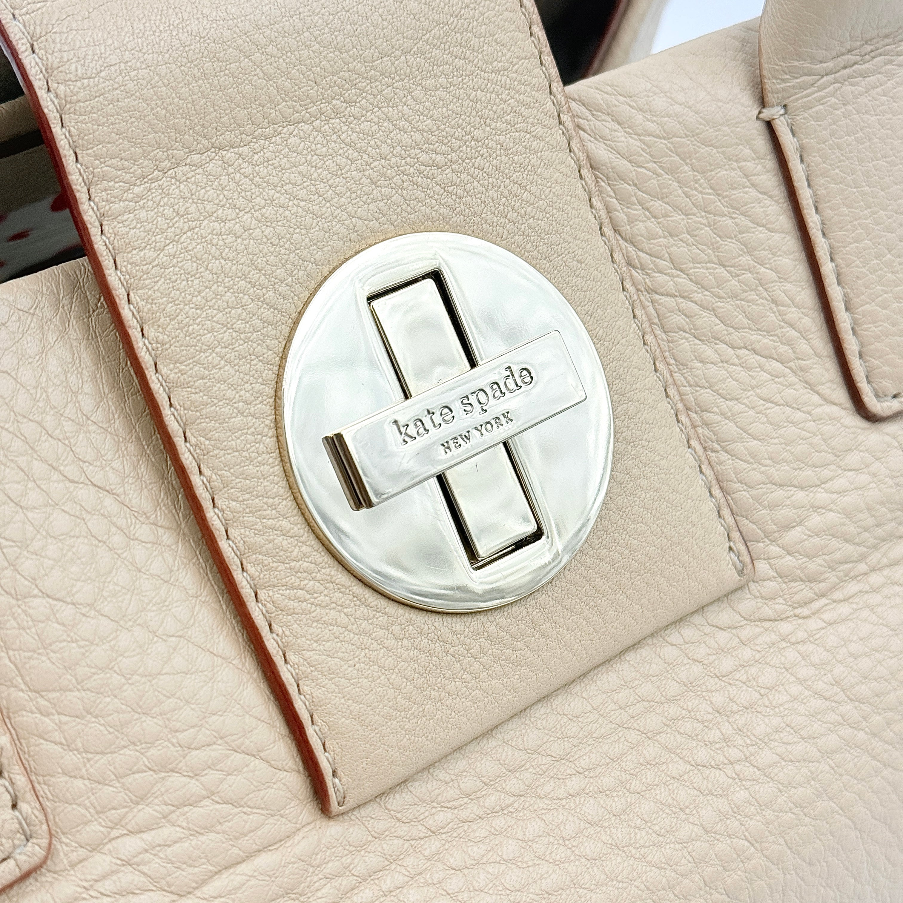 Kate Spade Bexley Anisha Turnlock Satchel Handbag Beige