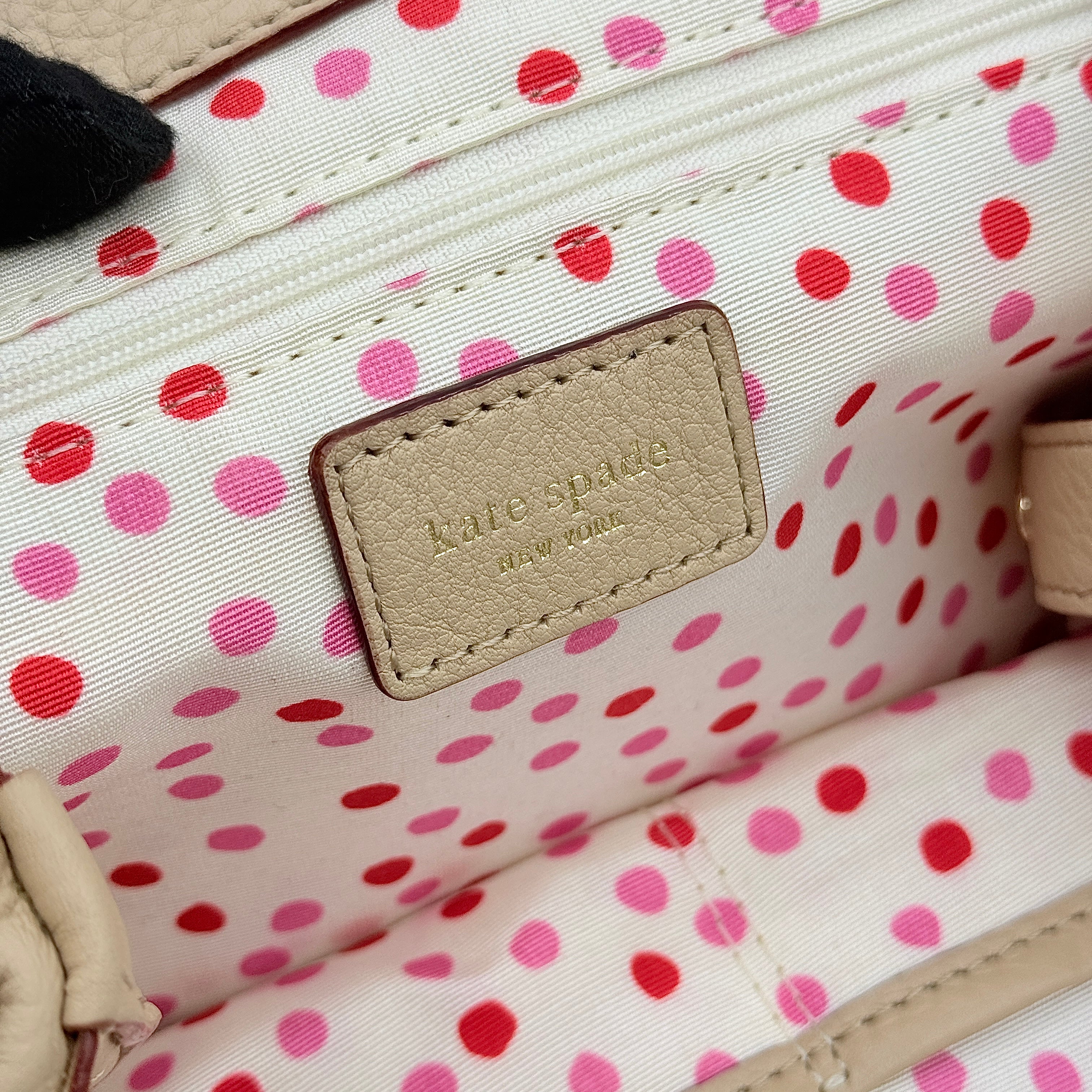 Kate Spade Bexley Anisha Turnlock Satchel Handbag Beige