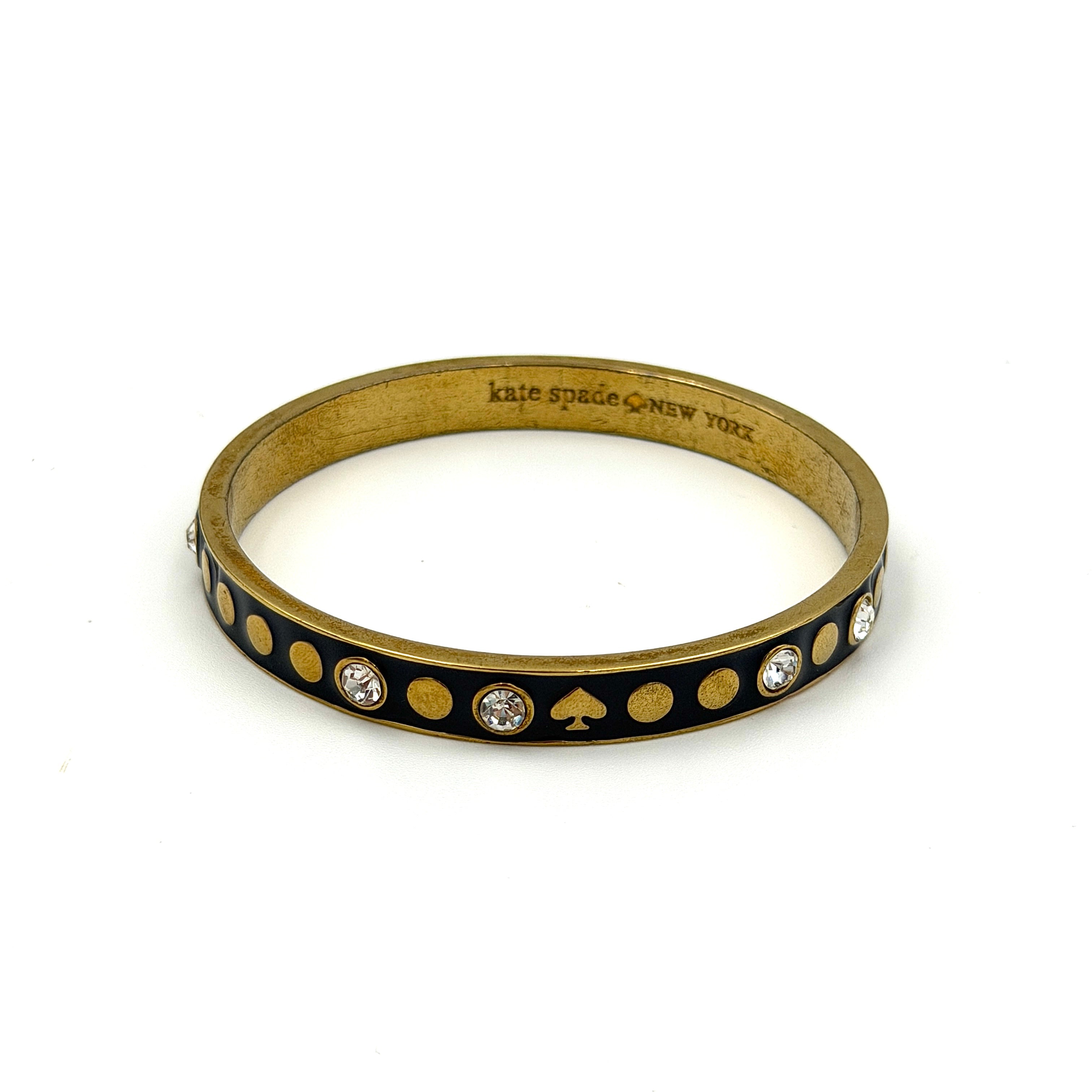 Kate Spade Spot the Spade Bangle Bracelet Black/Gold