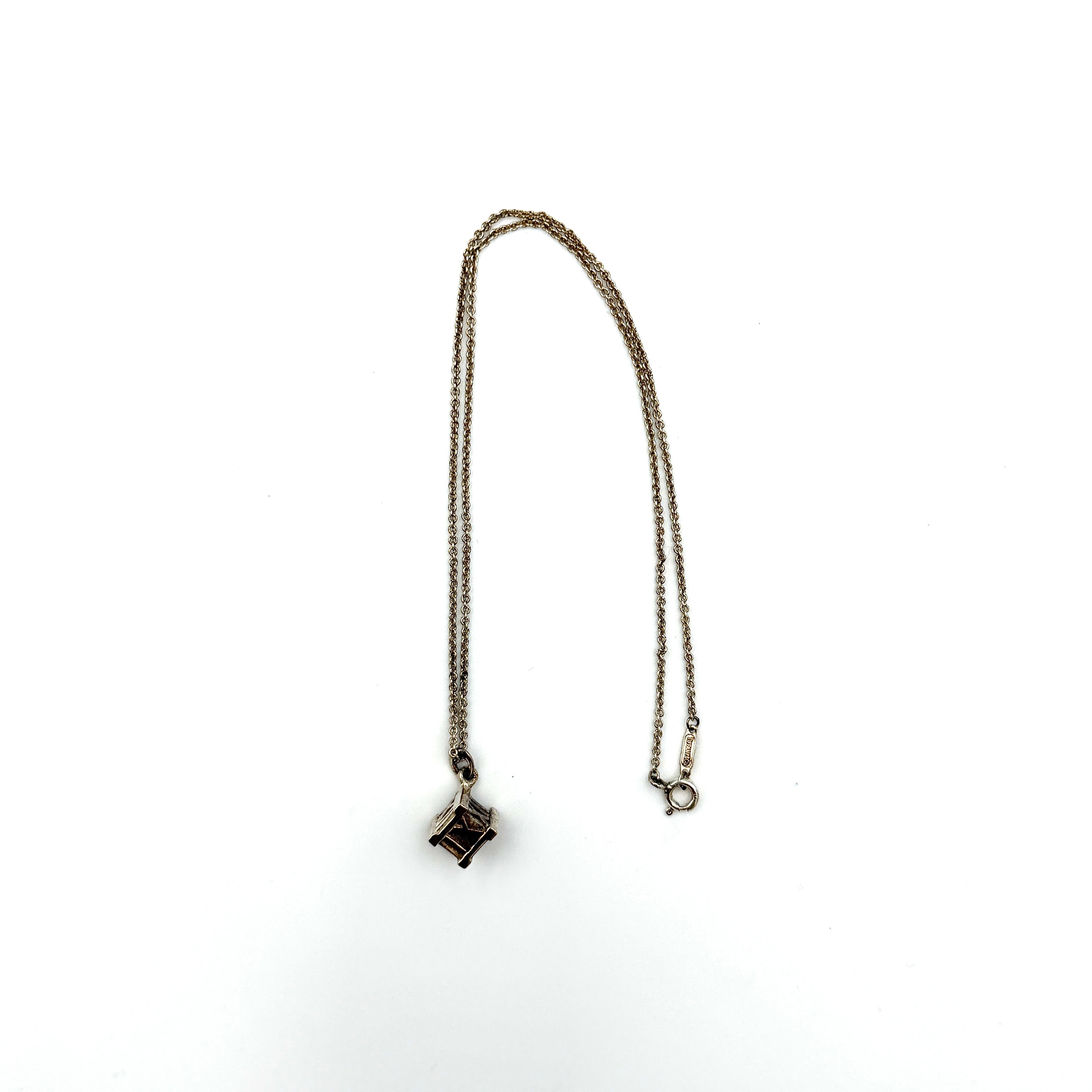 Tiffany & Co. Atlas Cube Necklace Sterling Silver