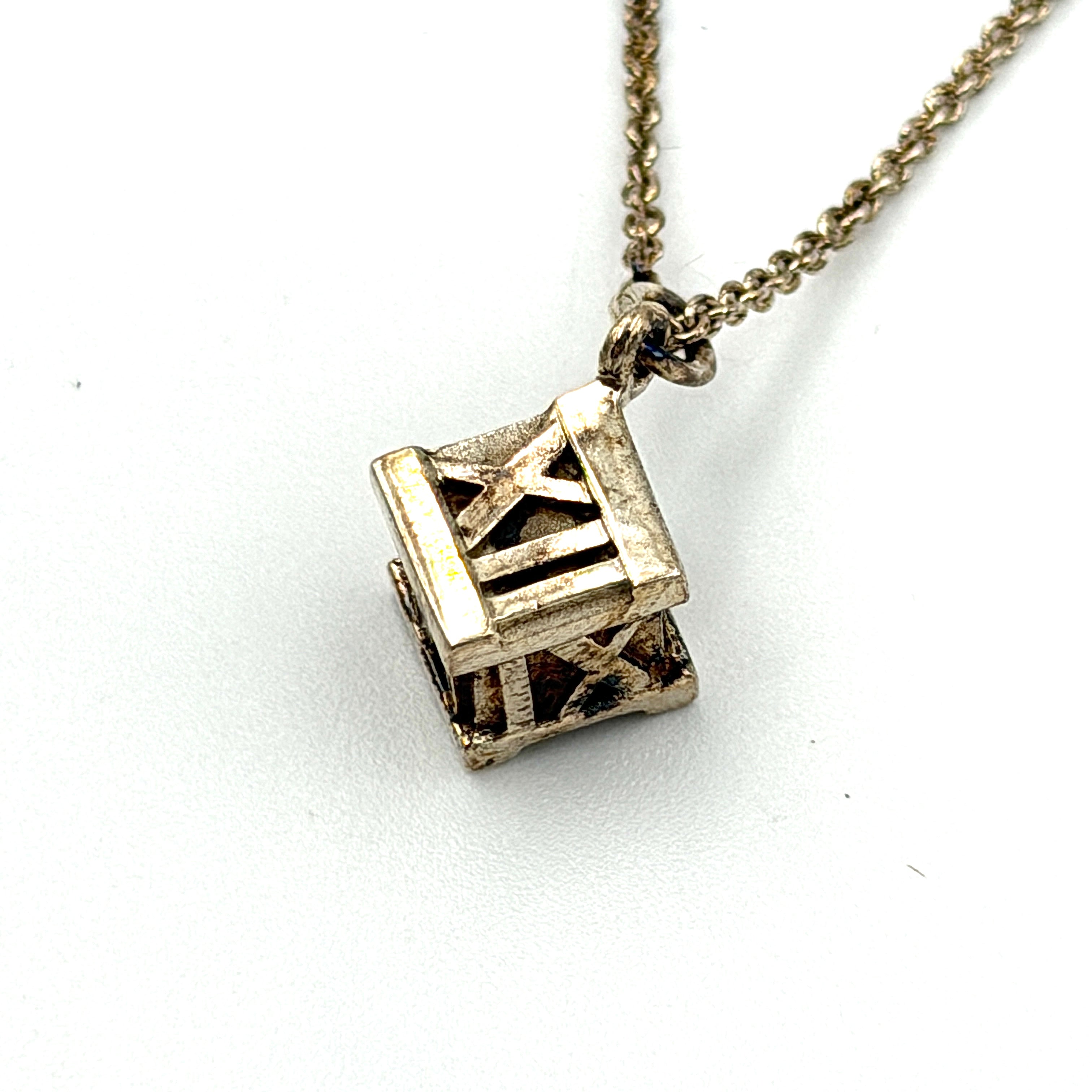 Tiffany & Co. Atlas Cube Necklace Sterling Silver