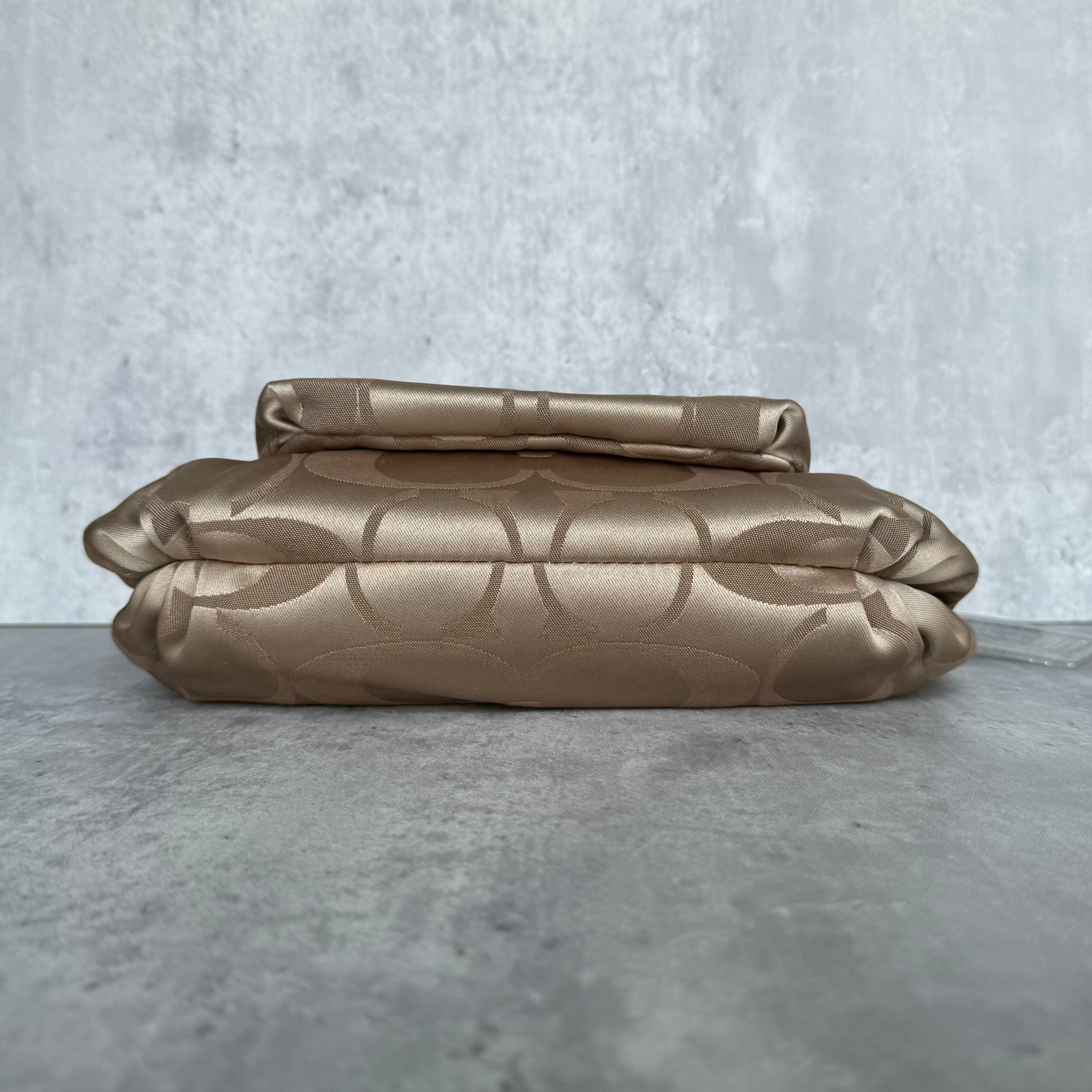 Coach 2Way Signature Shoulder Bag Beige/Blue