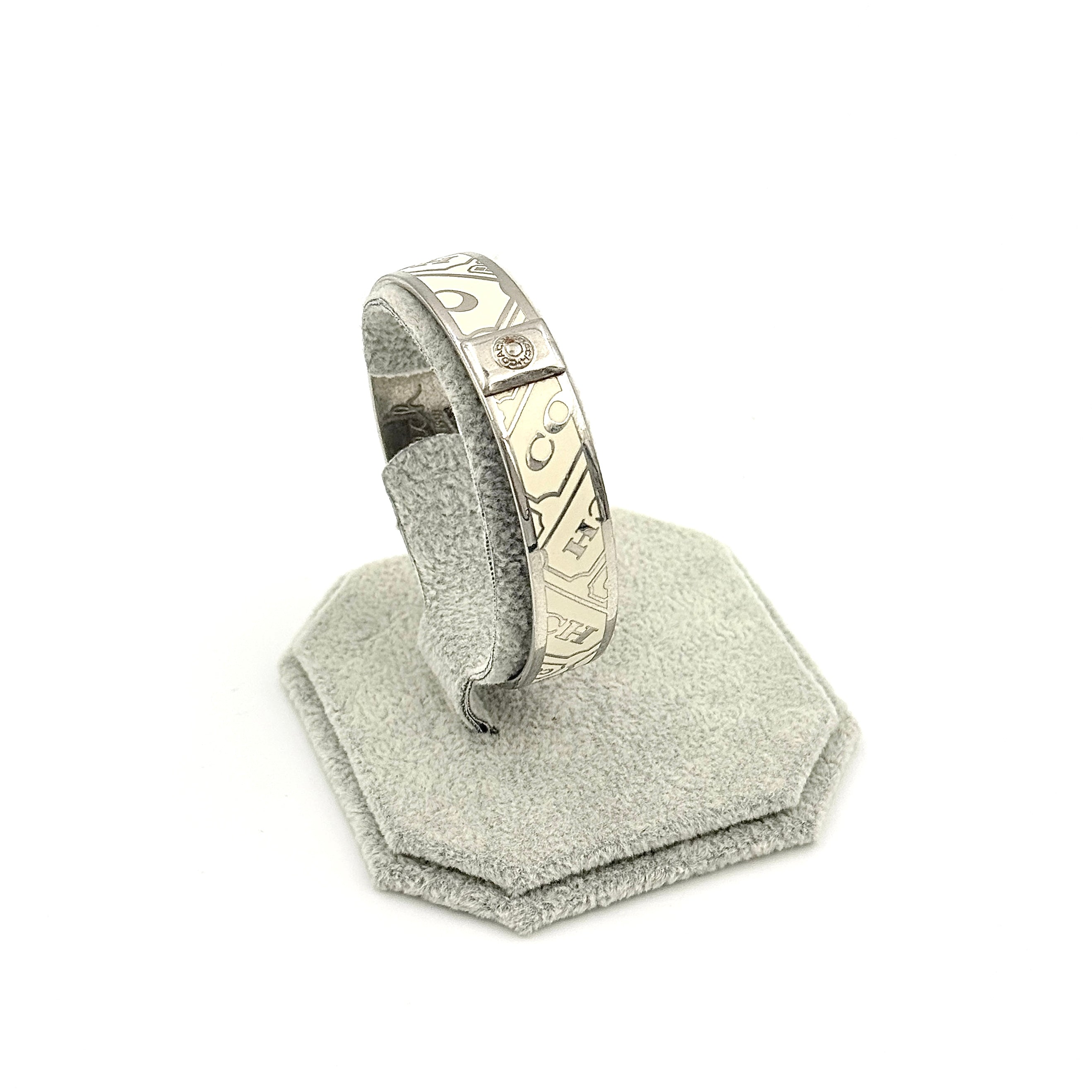 Coach Signature Logo Enamel Bangle White/Ivory