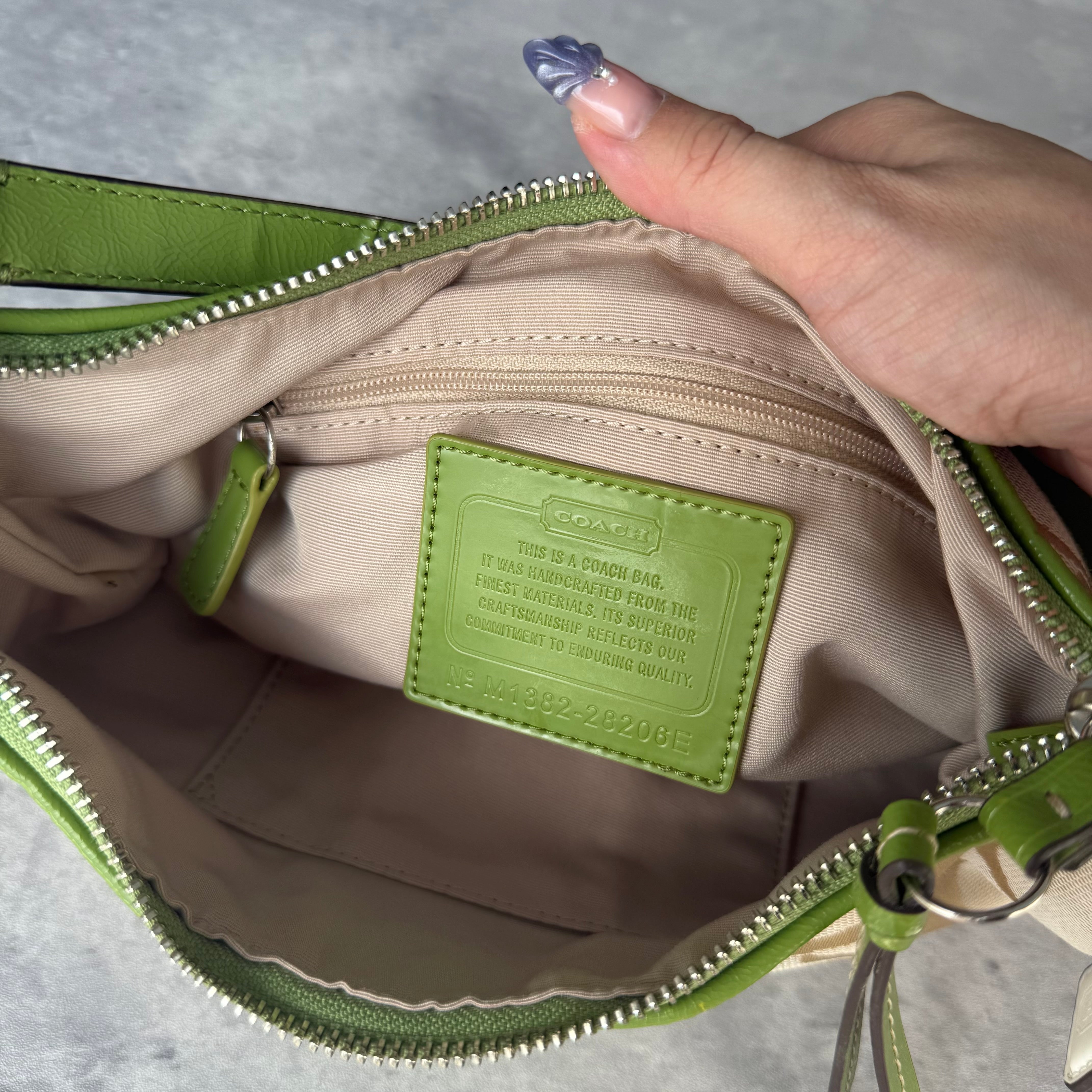 Coach 2Way Signature Stripe ShoulderBag Beige/Green