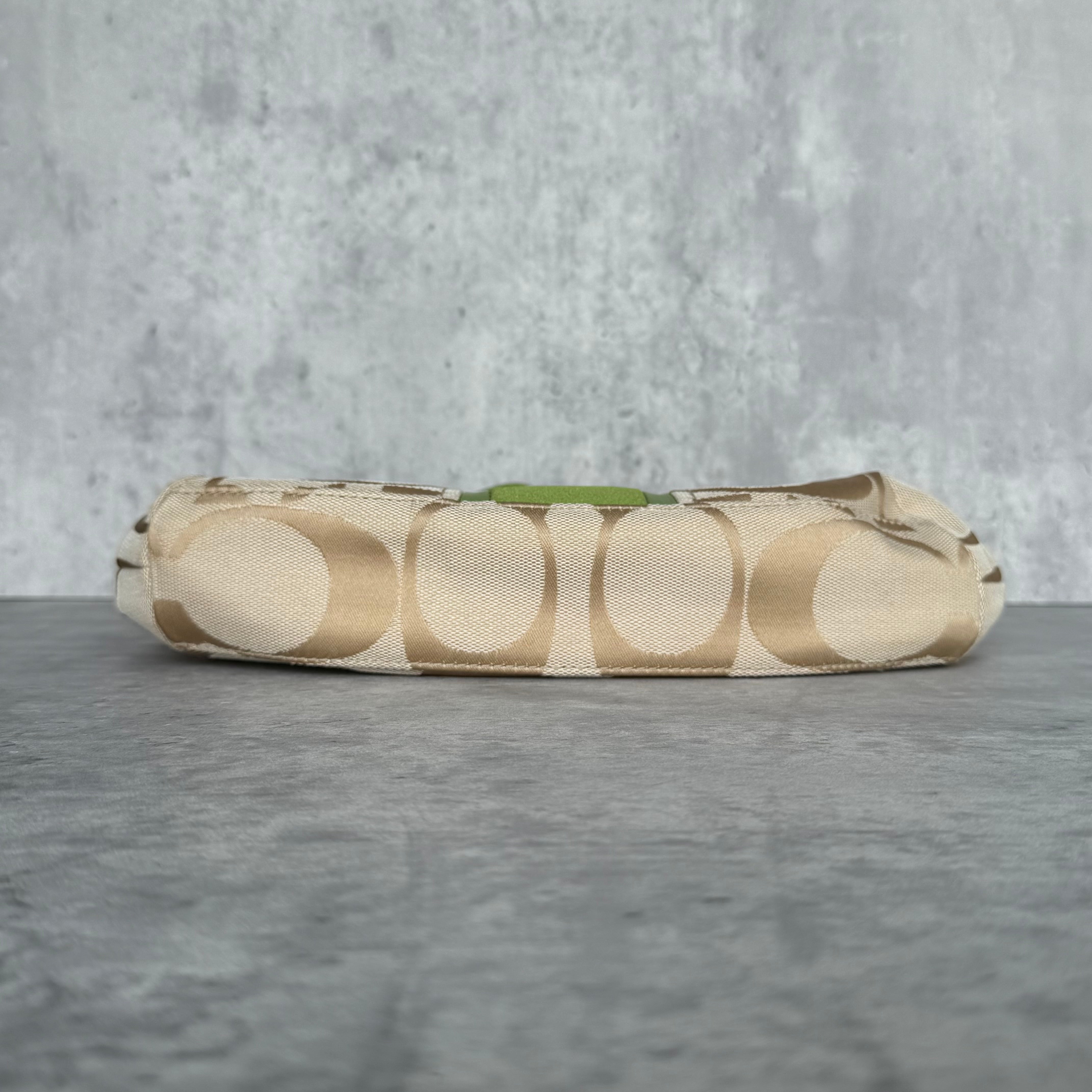 Coach 2Way Signature Stripe ShoulderBag Beige/Green