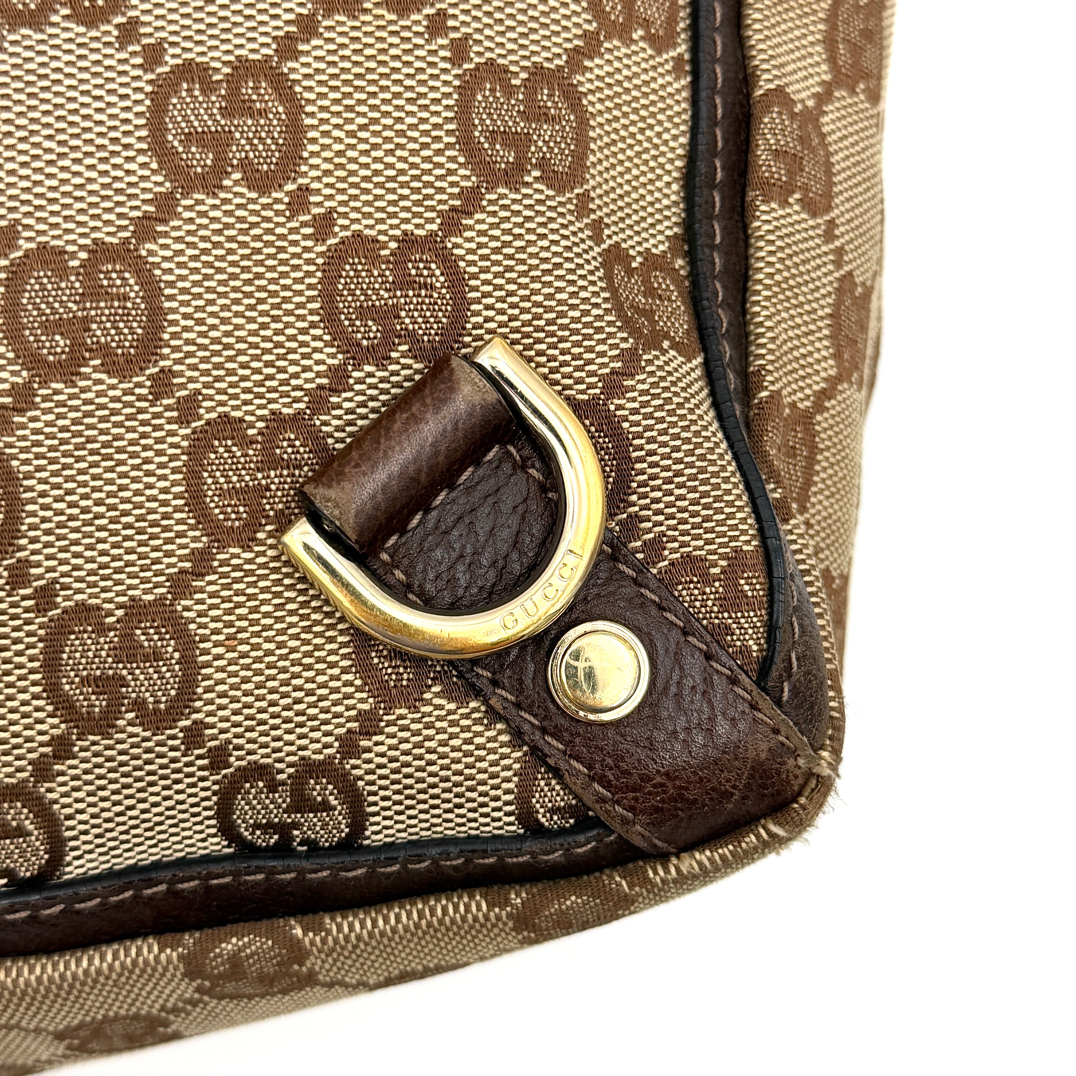 Gucci GG Monogram Abbey D-Ring Tote Bag Beige/Brown
