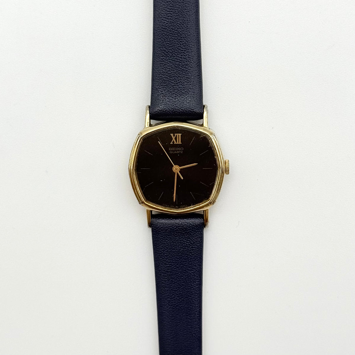 Seiko Socie Black Dial Quartz 1421-5140 Watch Gold