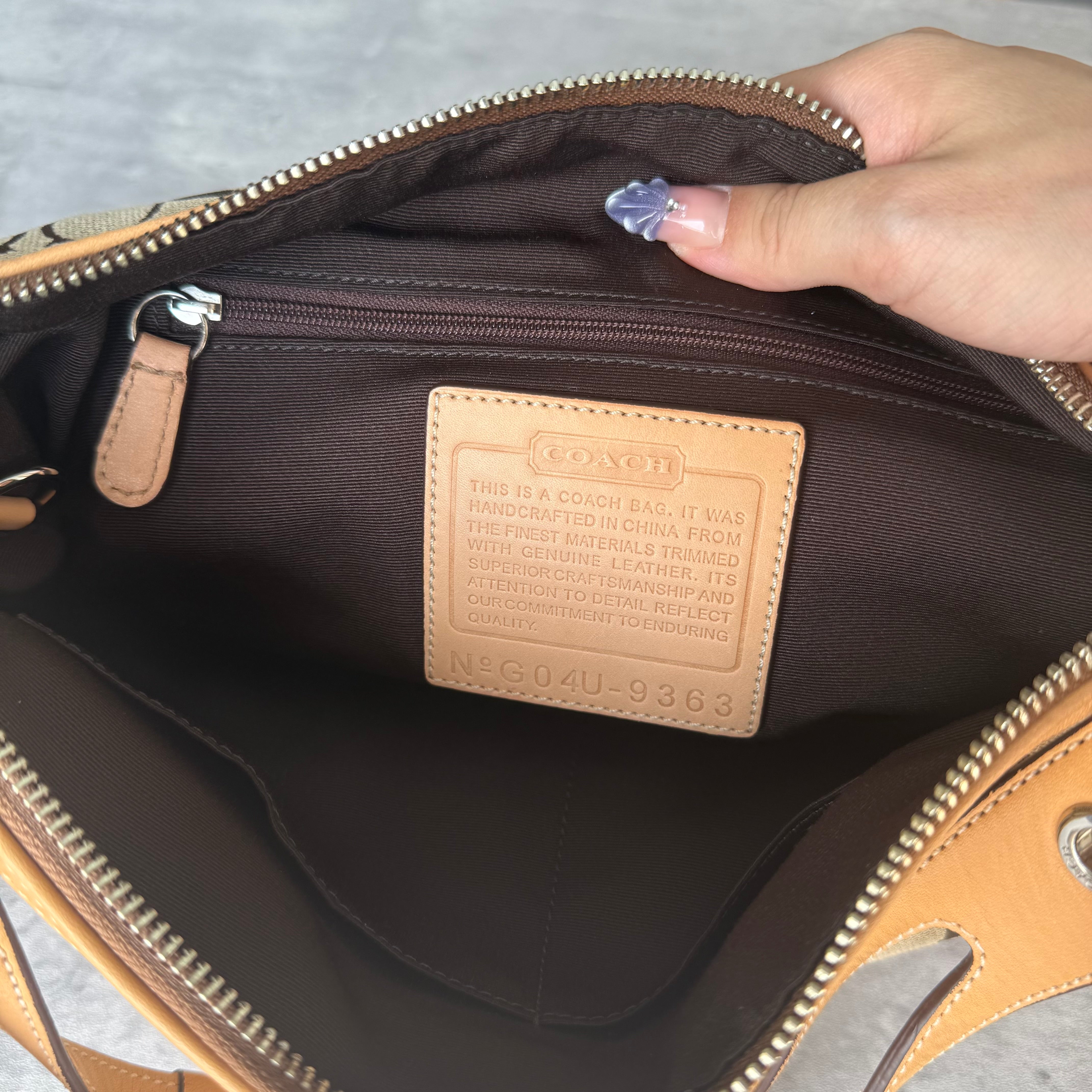 Coach Signature East West Shoulder Bag Beige