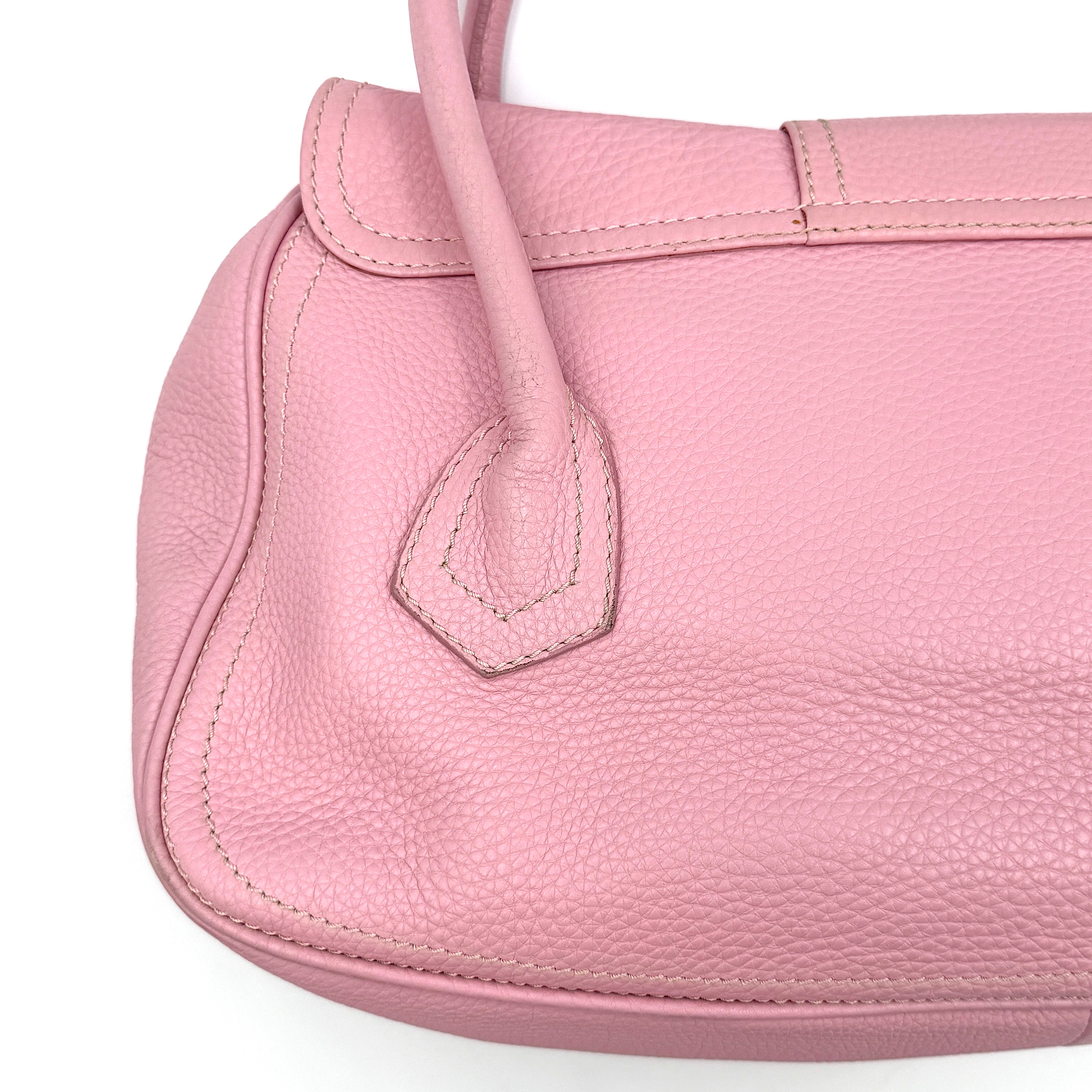 Celine Y2K Bubblegum Buckle Shoulder Bag Pink