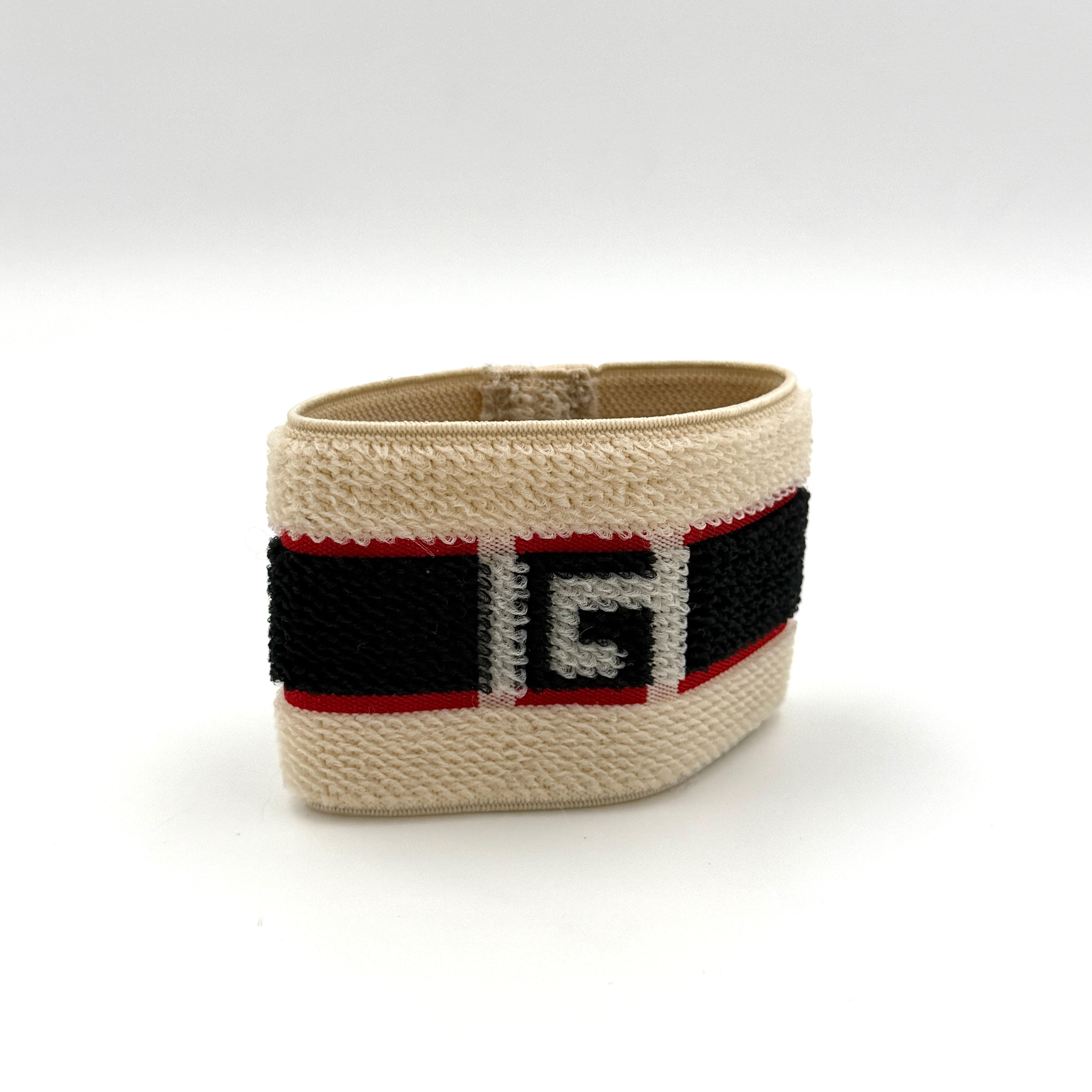 Gucci Logo Stripe Web Sports Wristband Beige