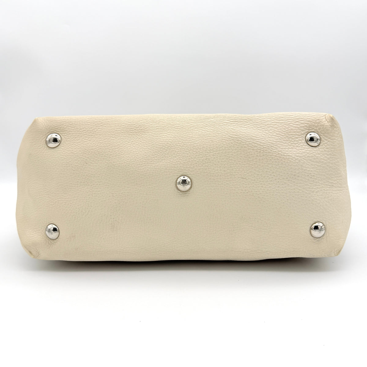 Gucci GG Monogram Web Sunset Tote Bag in beige and grey canvas with cream leather trim and striped web detail.