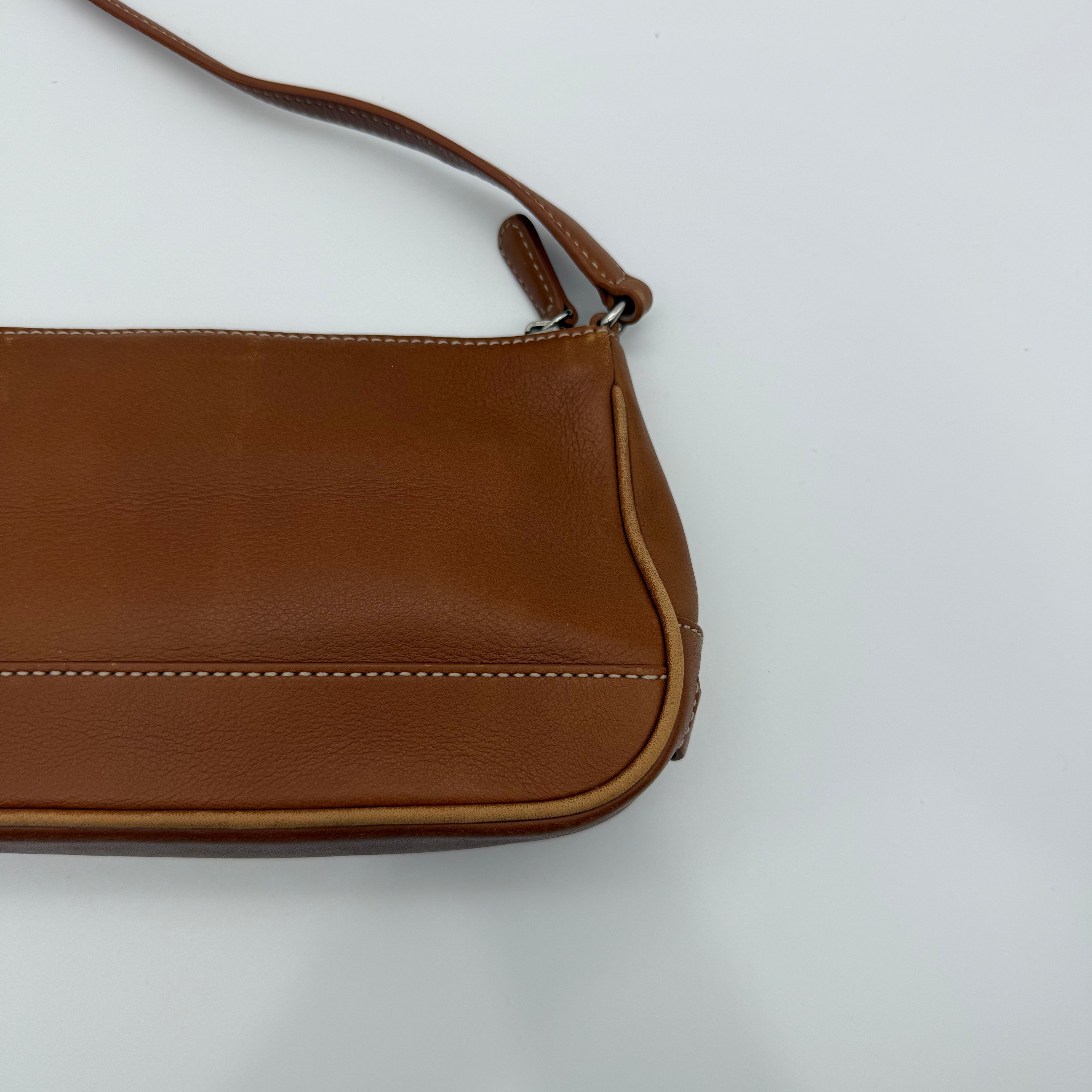 Coach Y2K Demi Leather Shoulder Bag Brown