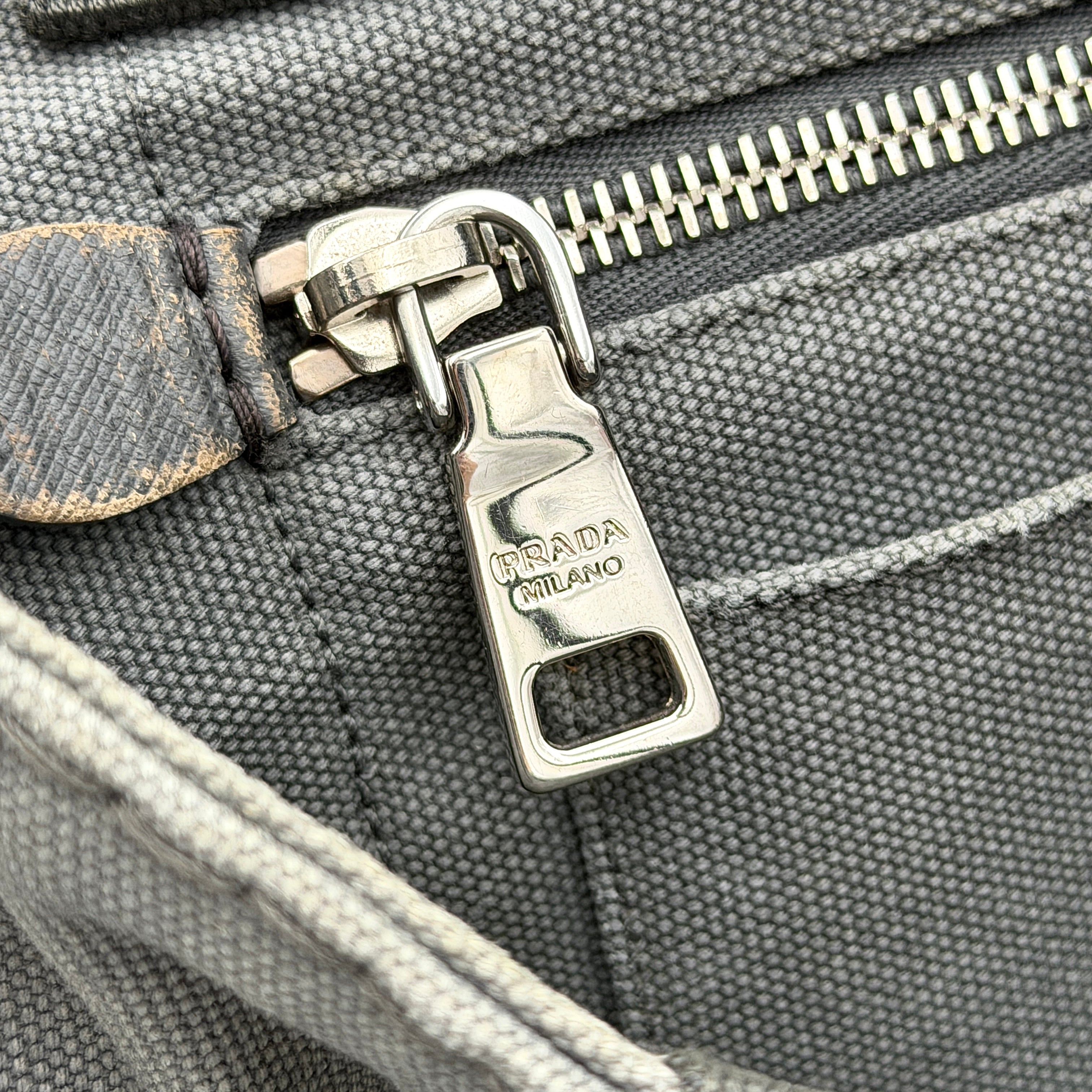 Prada 2Way Canapa Tote Bag Grey