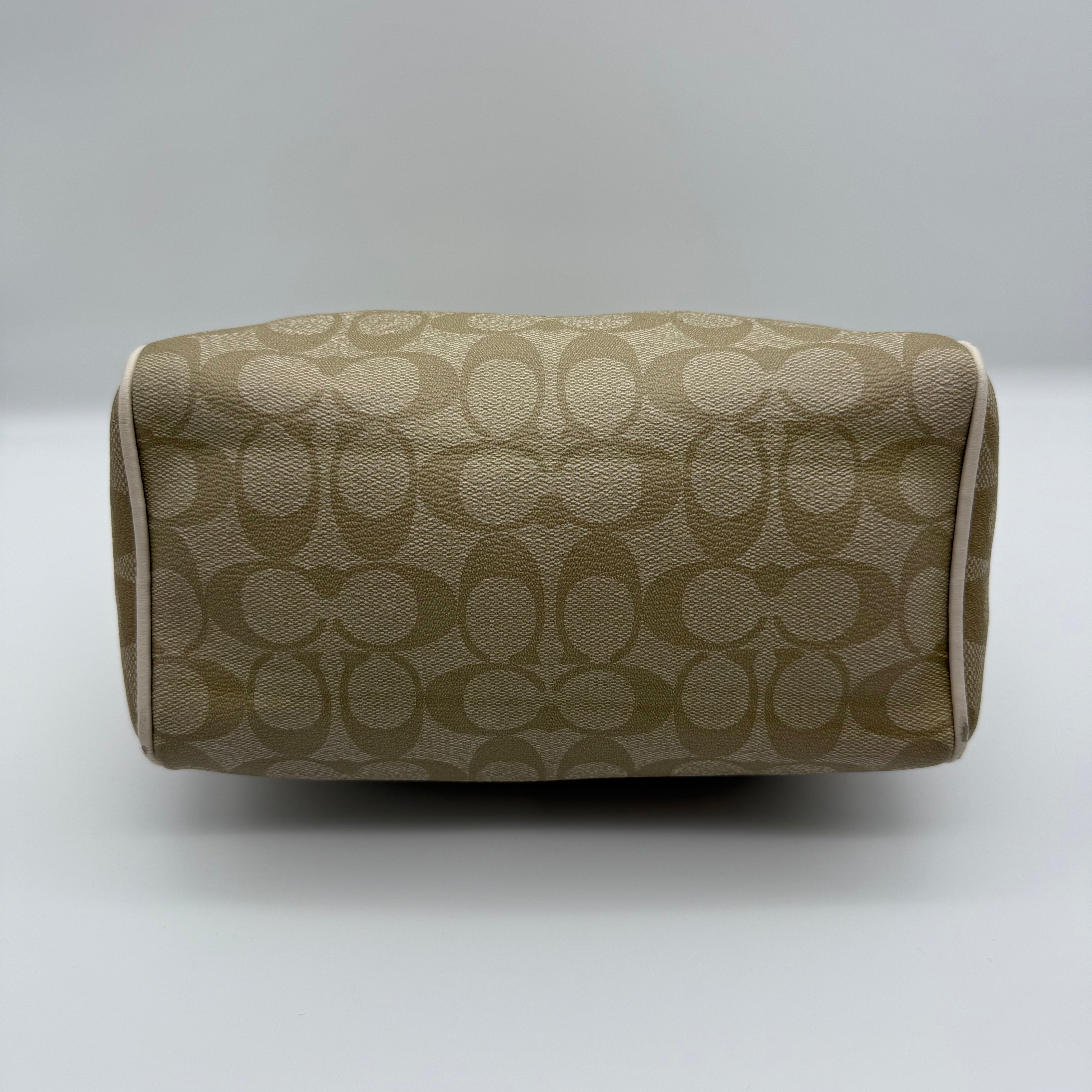 Coach 2Way Signature Mini Bennett Boston Bag Beige/White