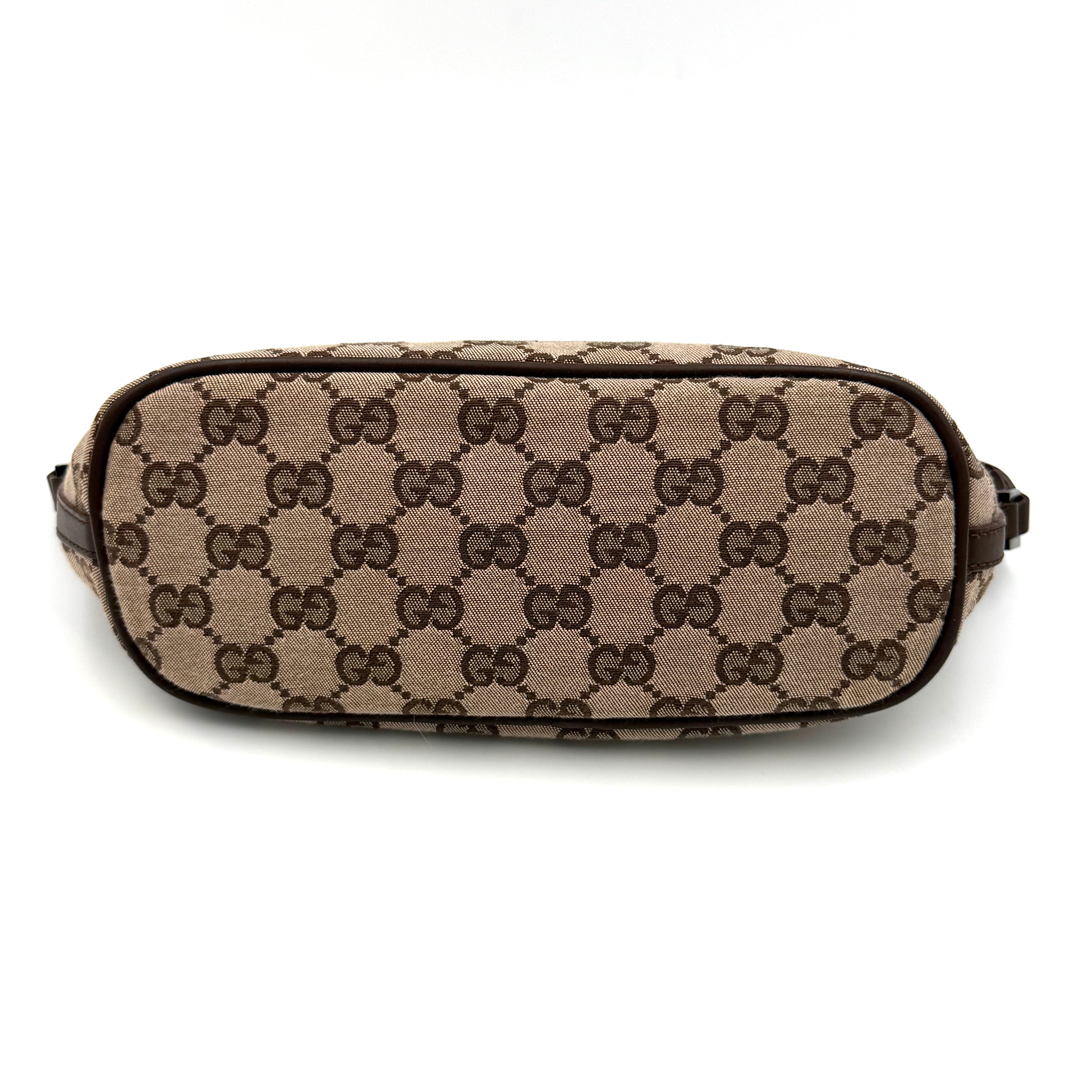 Gucci GG Monogram Pochette Boat Shoulder Bag Beige