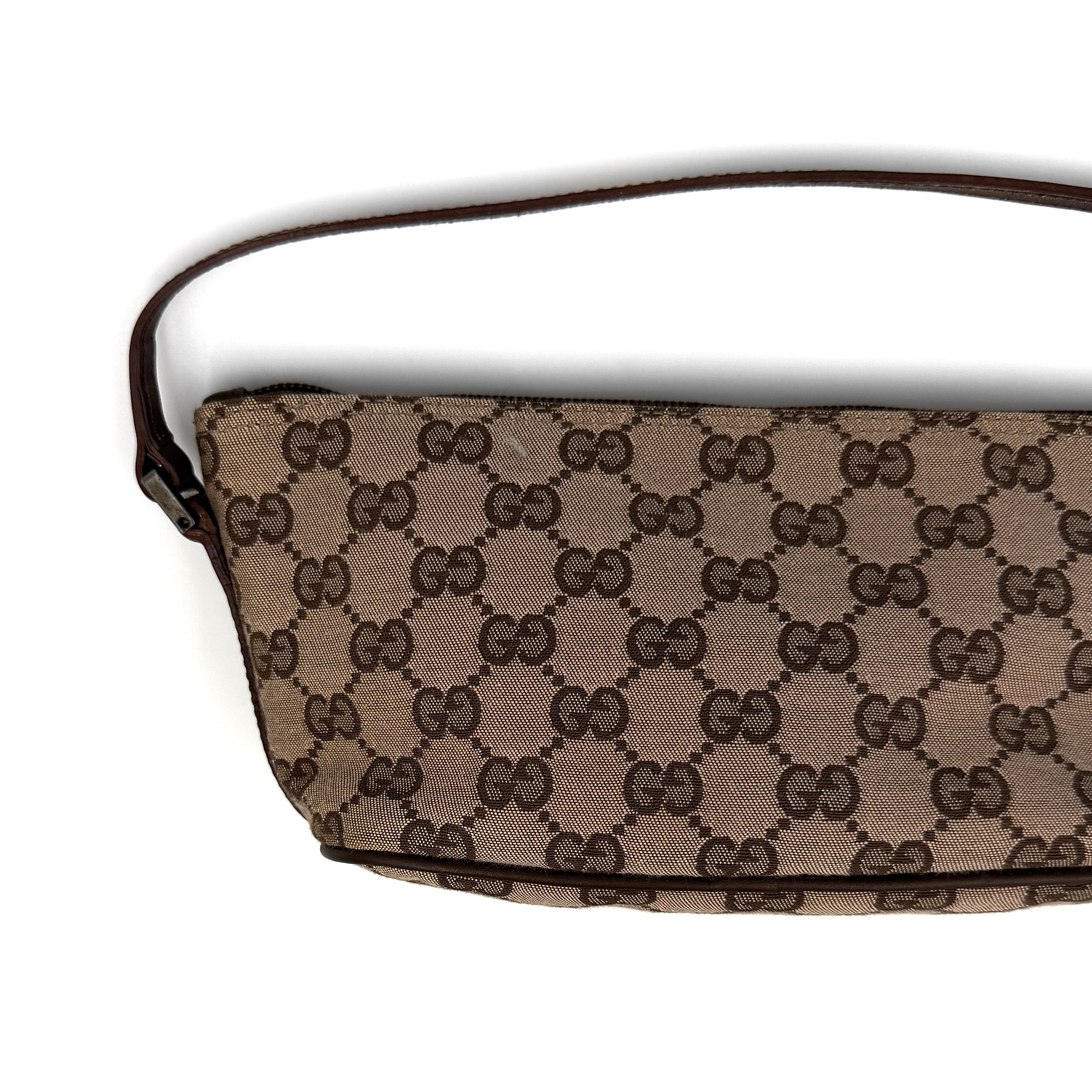 Gucci GG Monogram Pochette Boat Shoulder Bag Beige