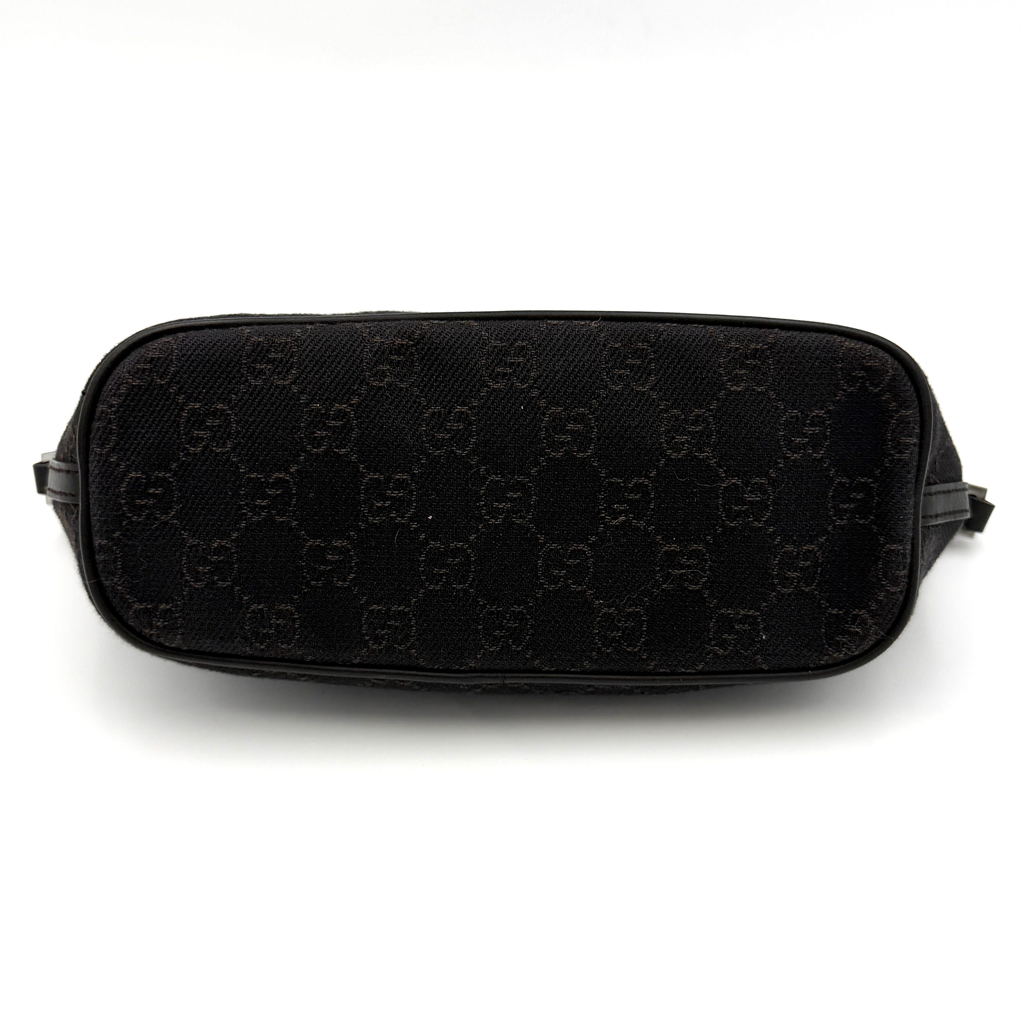 Gucci GG Monogram Pochette Boat Shoulder Bag Black