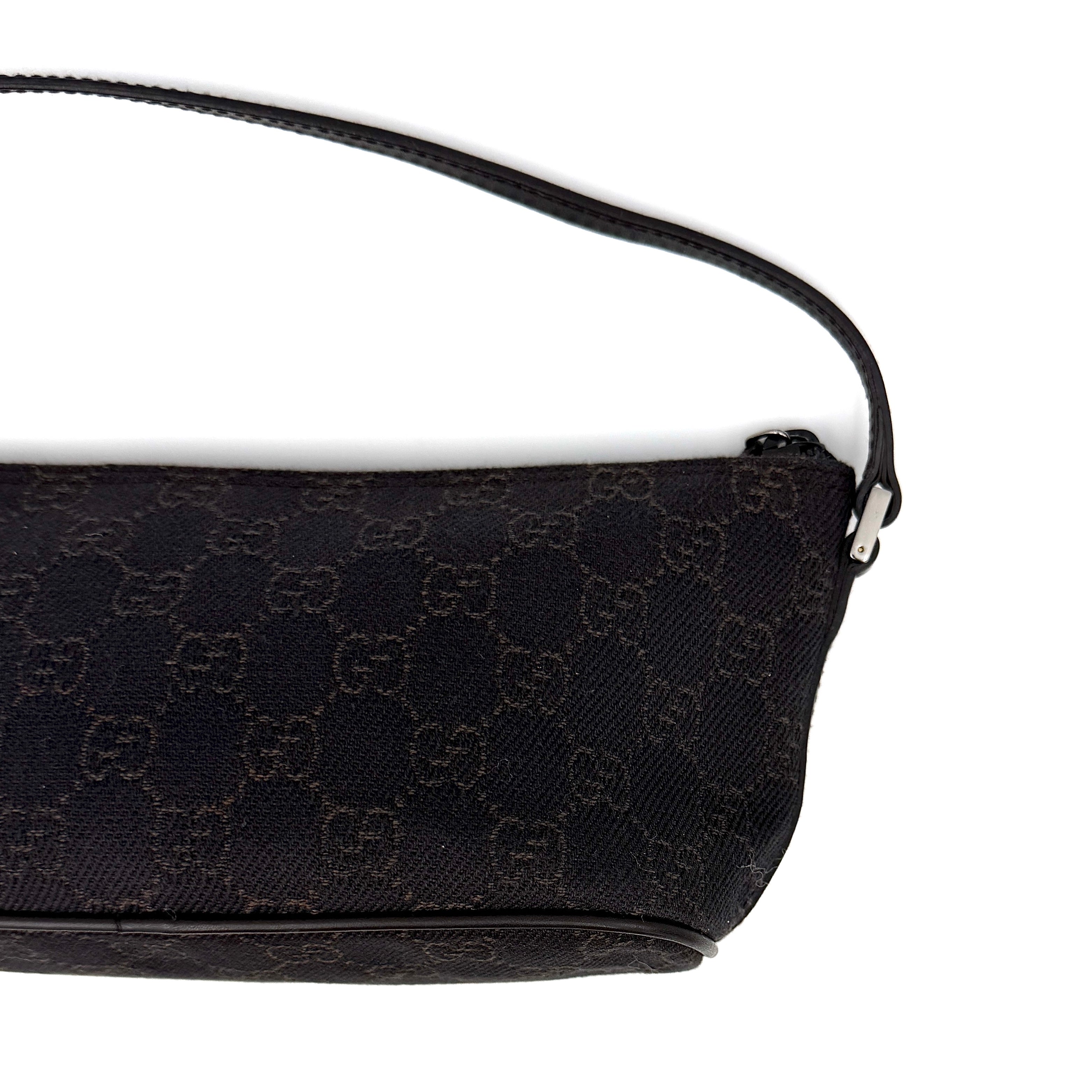 Gucci GG Monogram Pochette Boat Shoulder Bag Black