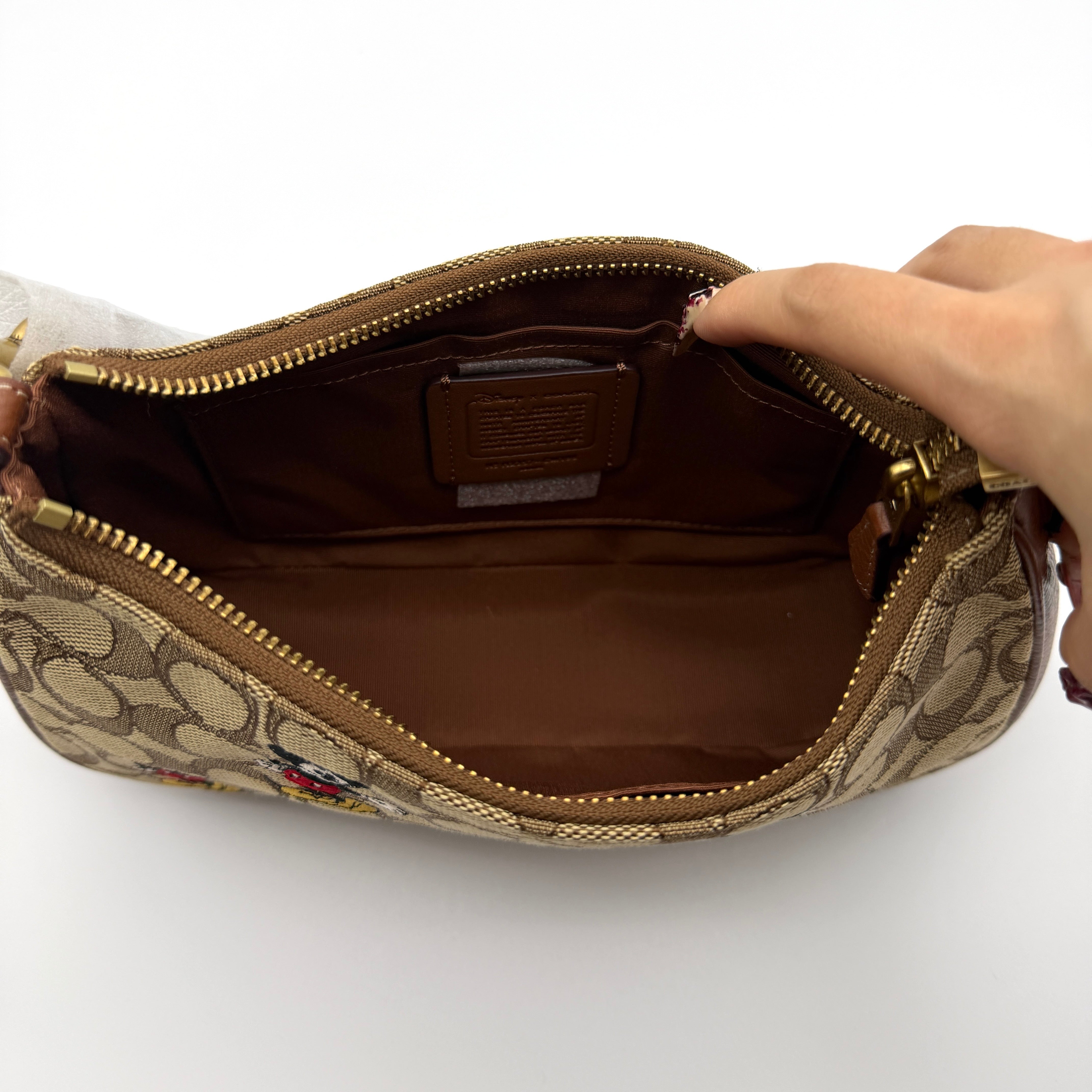 Disney x Coach 2Way Signature Teri Shoulder Bag Beige