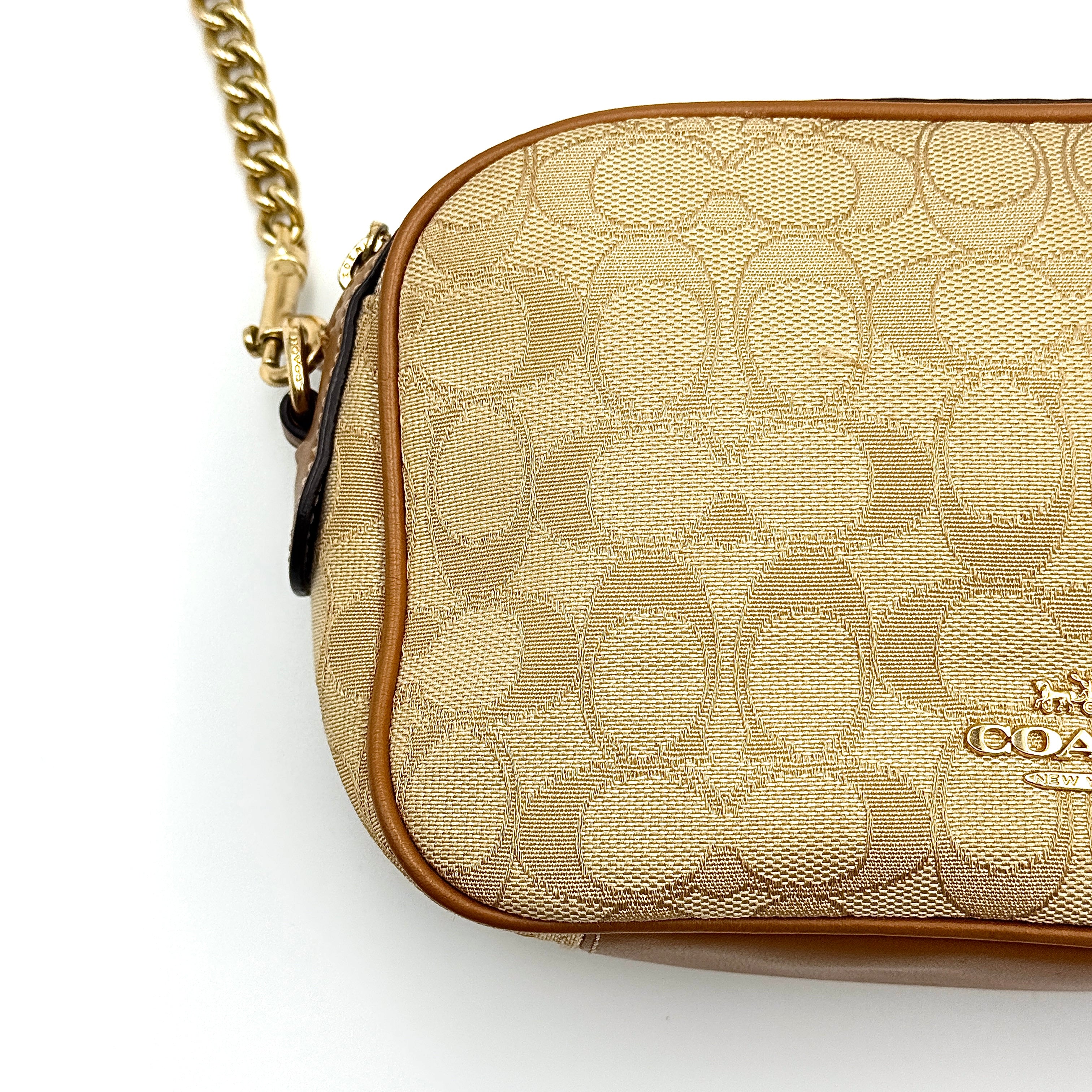 Coach Signature Isla Chain Crossbody Bag Beige/Brown