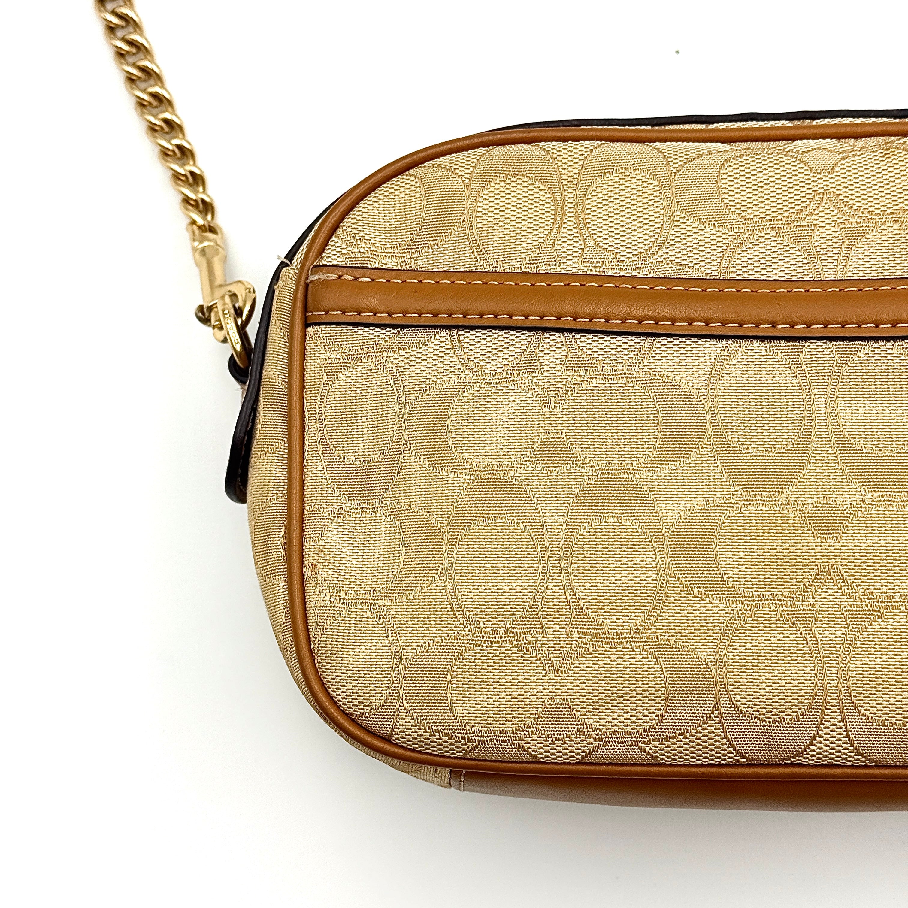 Coach Signature Isla Chain Crossbody Bag Beige/Brown