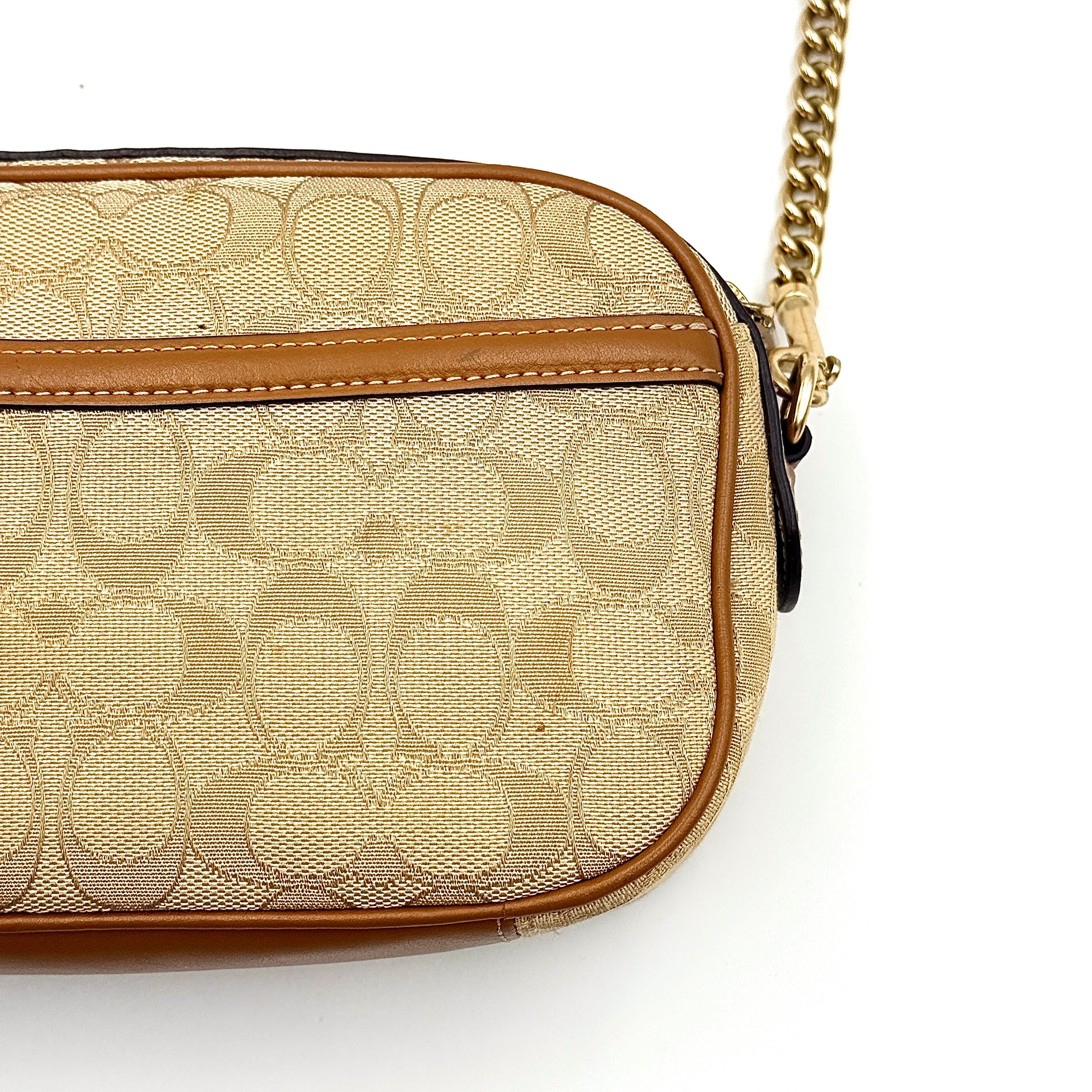 Coach Signature Isla Chain Crossbody Bag Beige/Brown