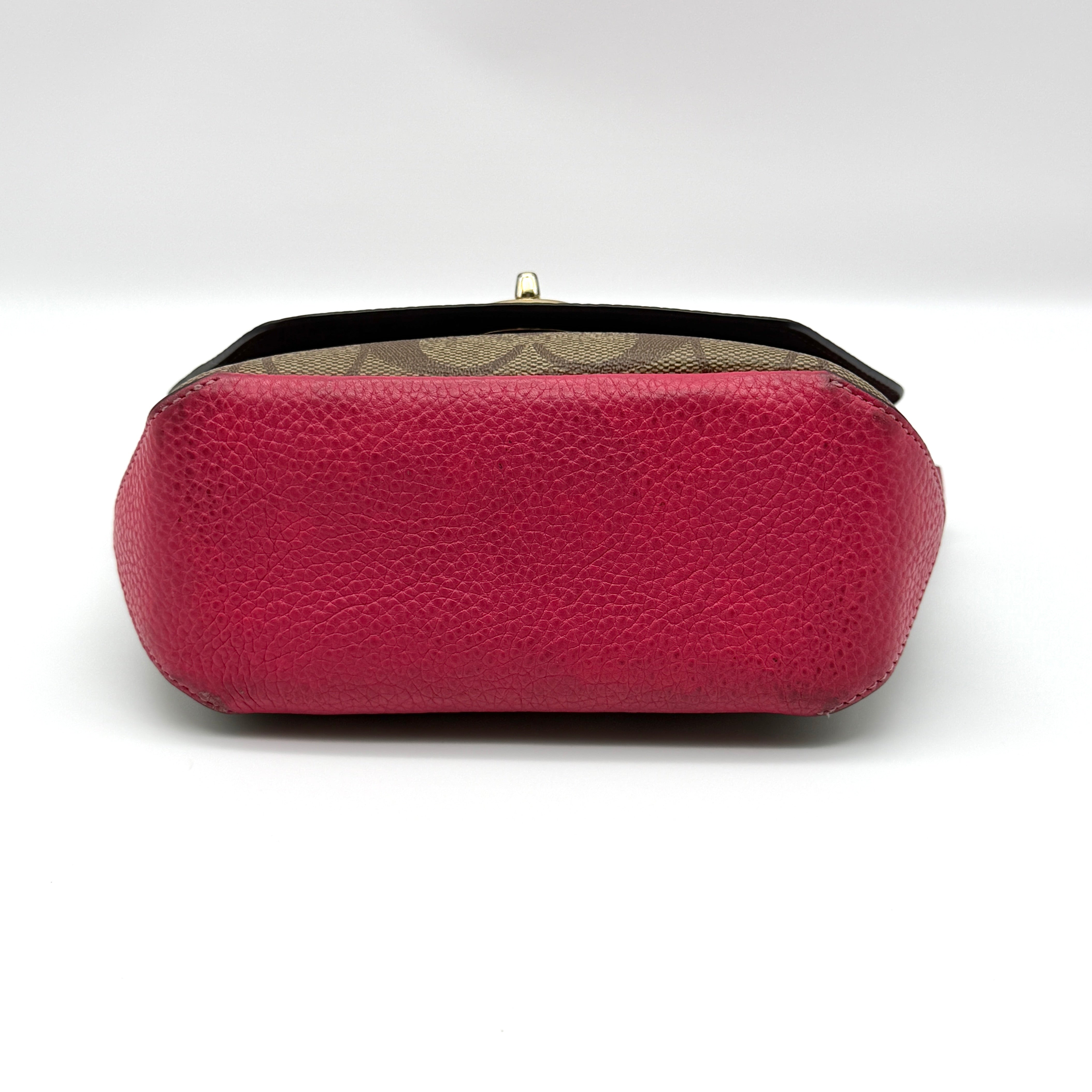 Coach Signature Karlee Crossbody Bag Pink/Beige