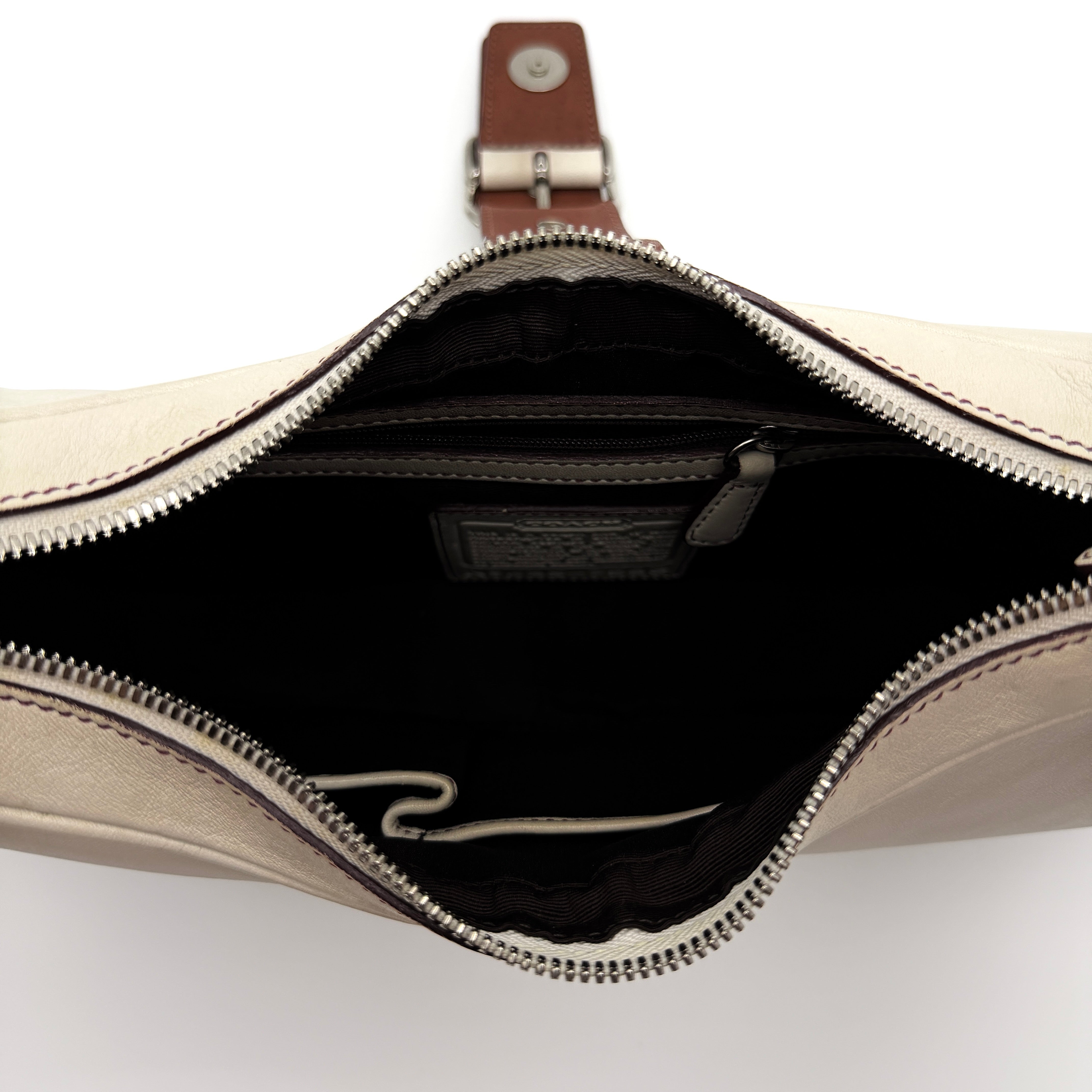 Coach Y2K Signature Hampton Buckle Hobo Shoulder Bag White