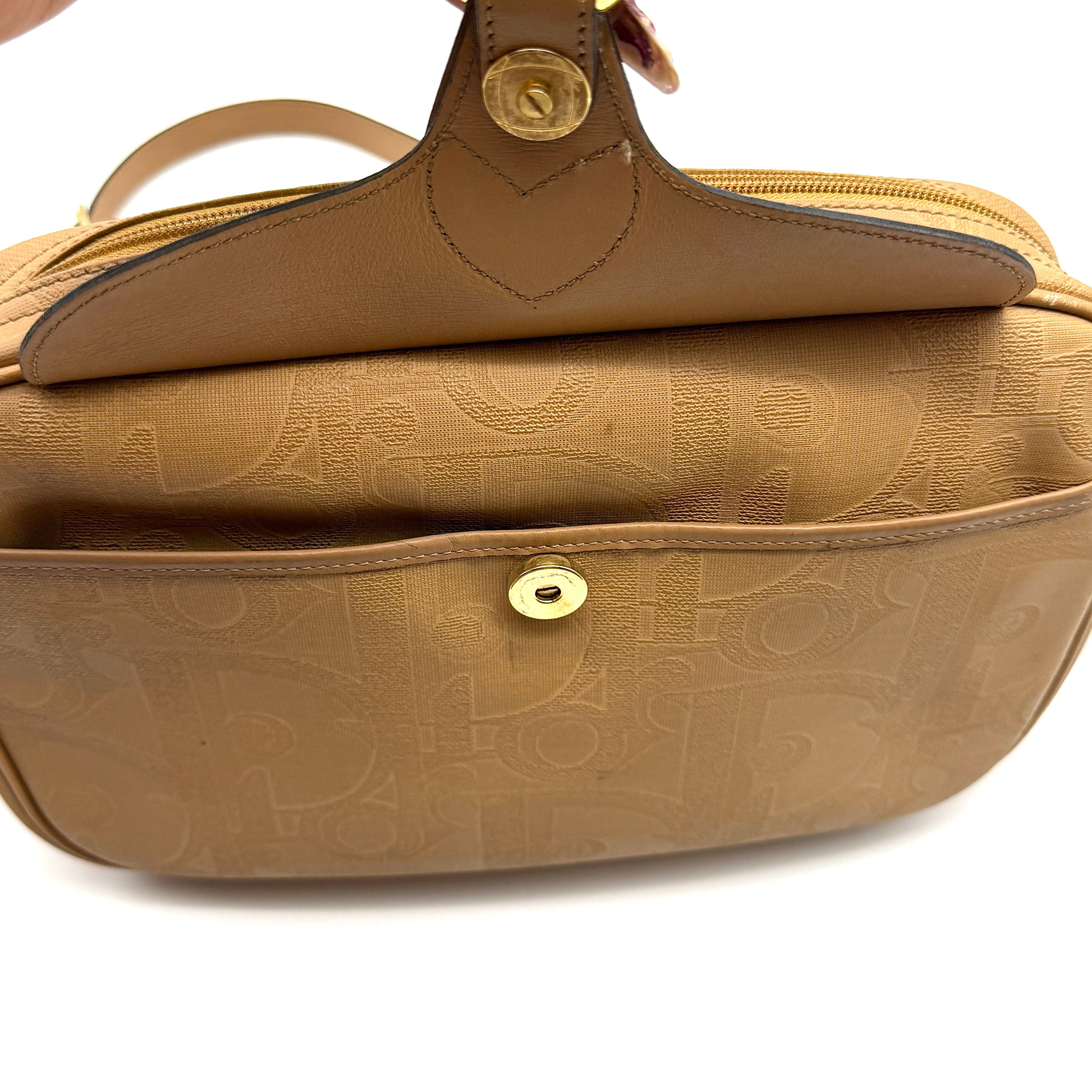 Christian Dior CD Monogram Trotter Crossbody Bag Beige