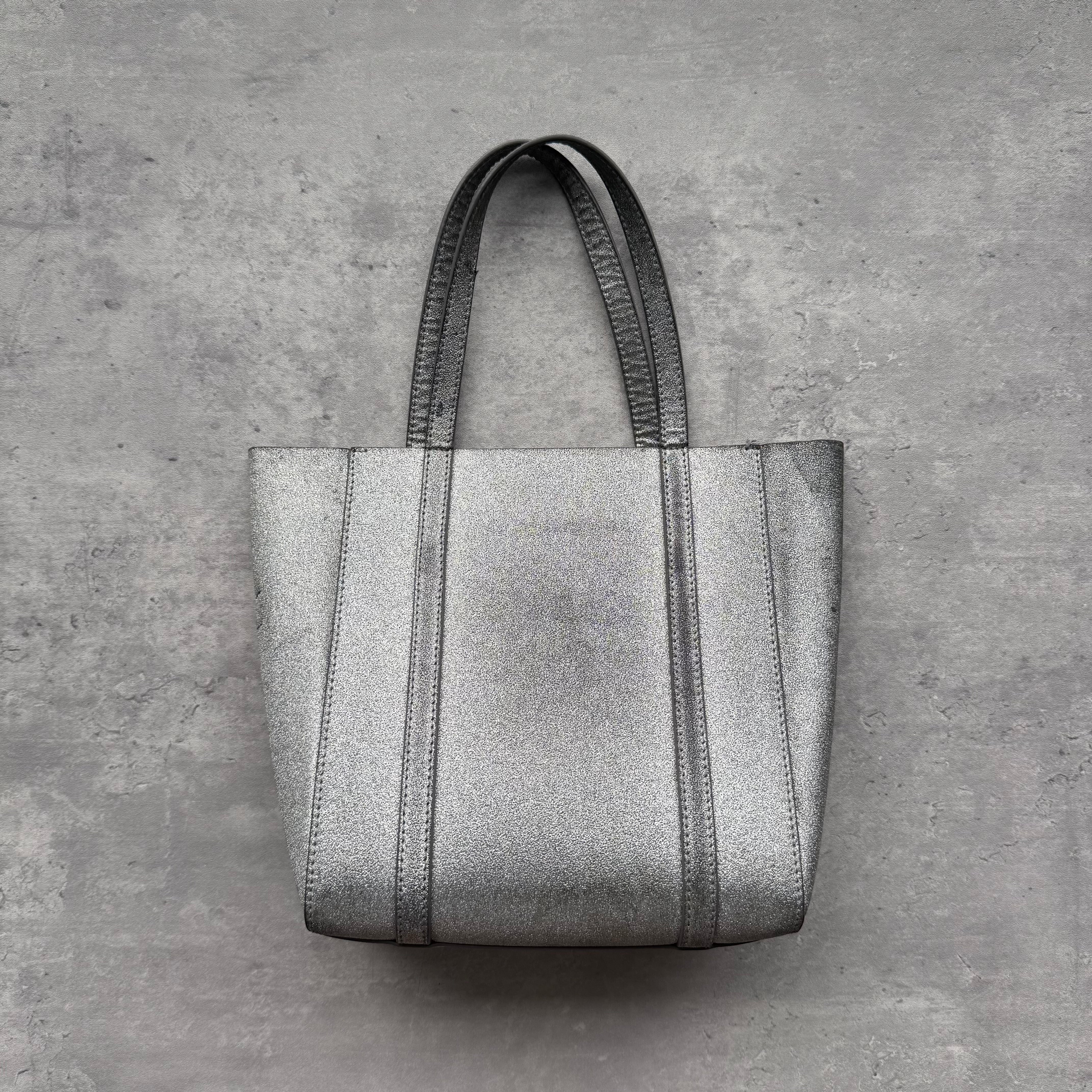 Balenciaga Glitter Everyday Silver Tote Bag