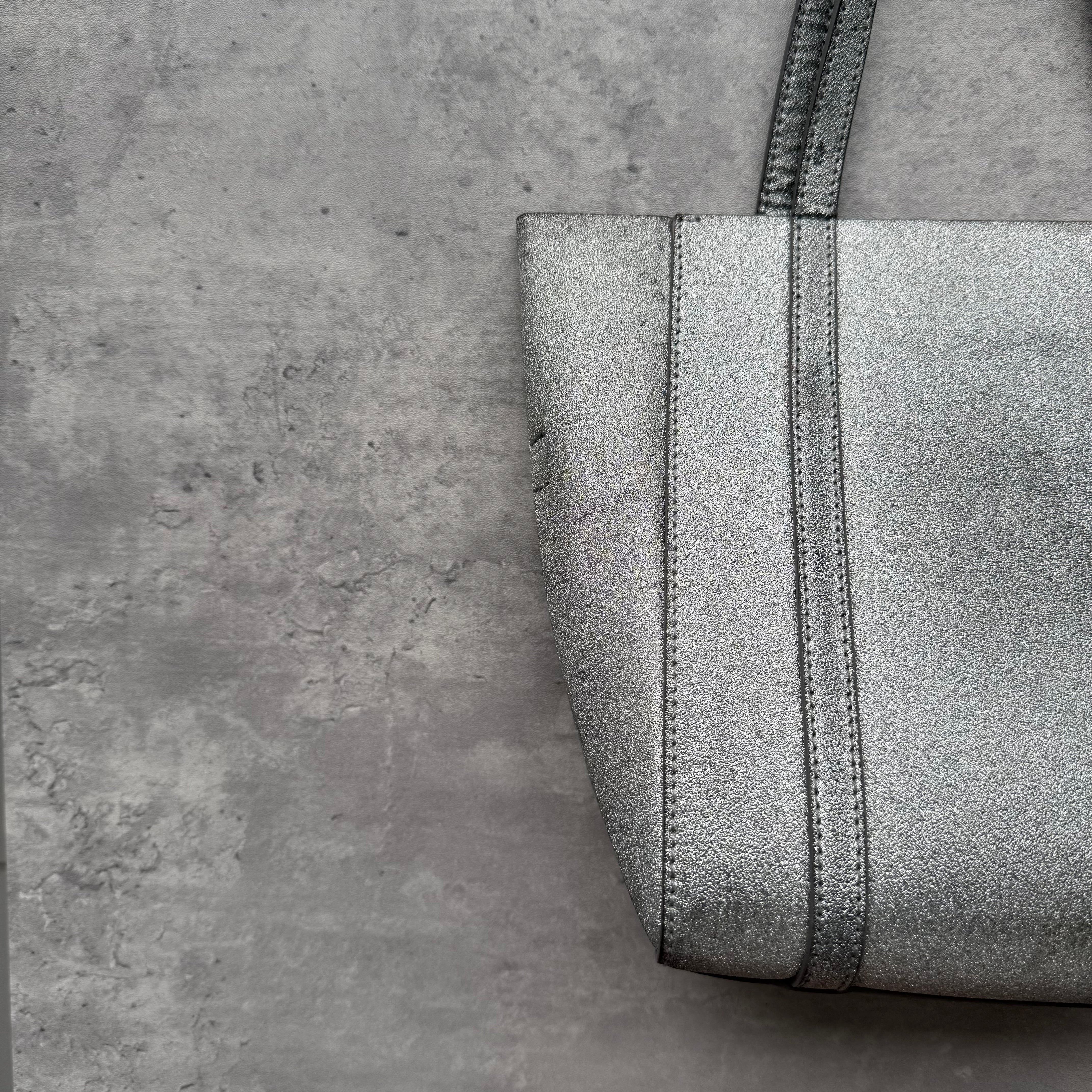 Balenciaga Glitter Everyday Silver Tote Bag