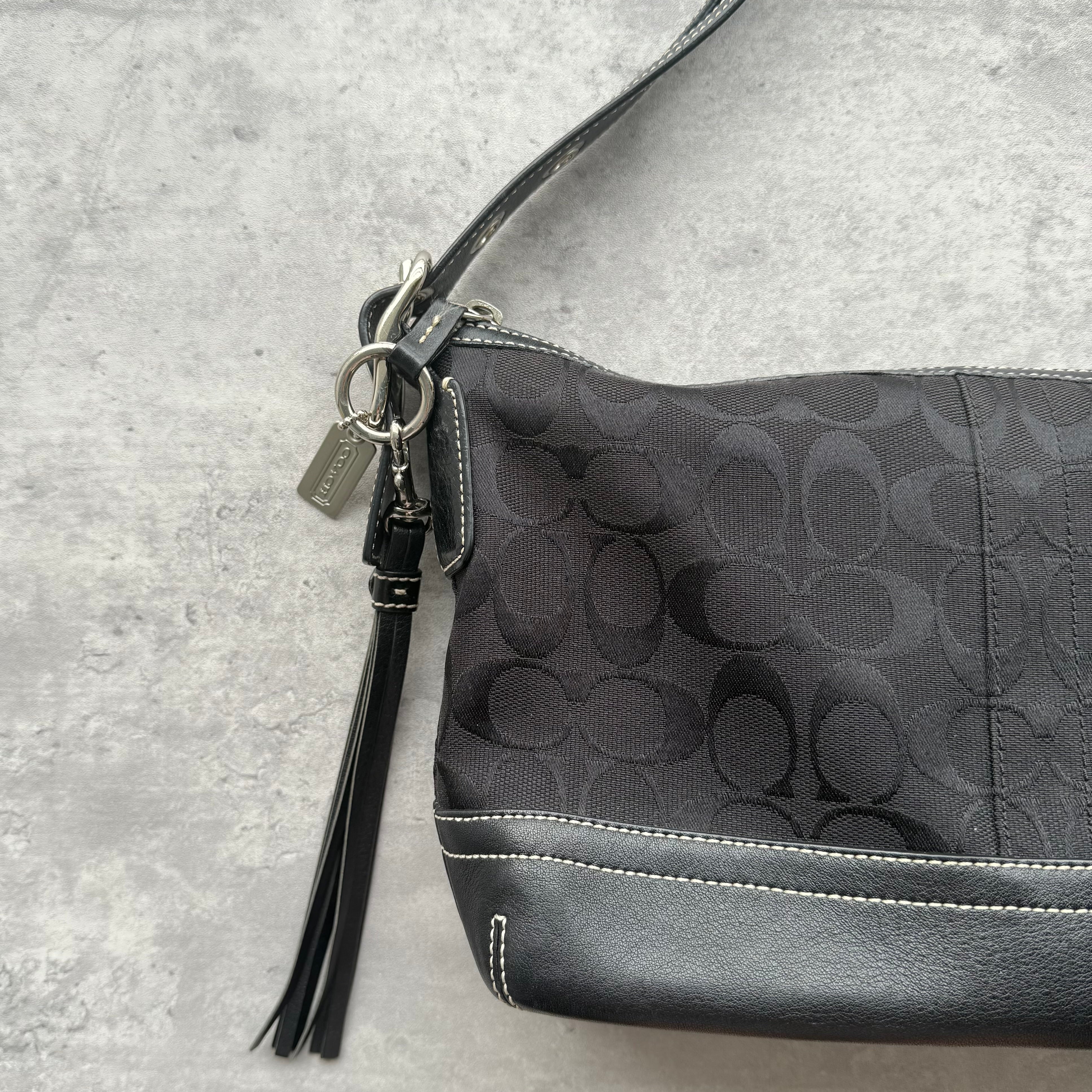 Coach Signature East West Shoulder Bag Black