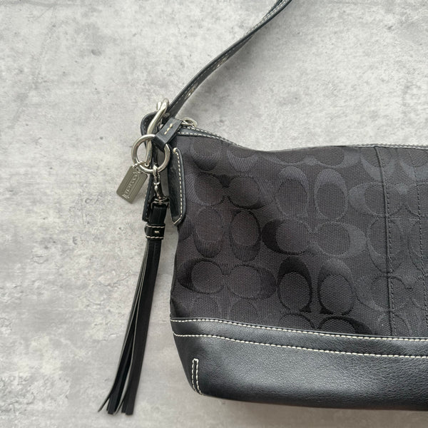 Coach Signature East West Shoulder Bag Black