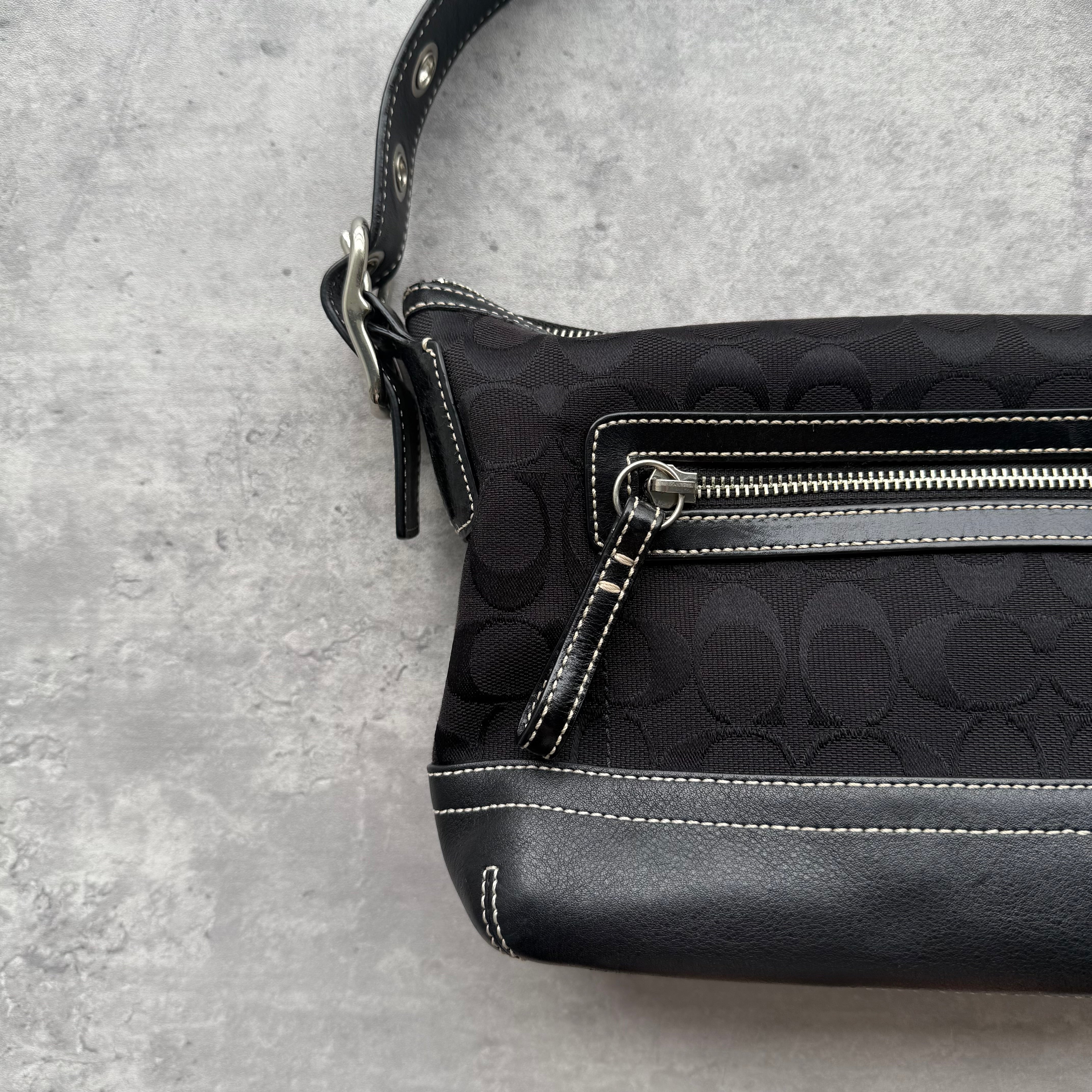 Coach Signature East West Shoulder Bag Black