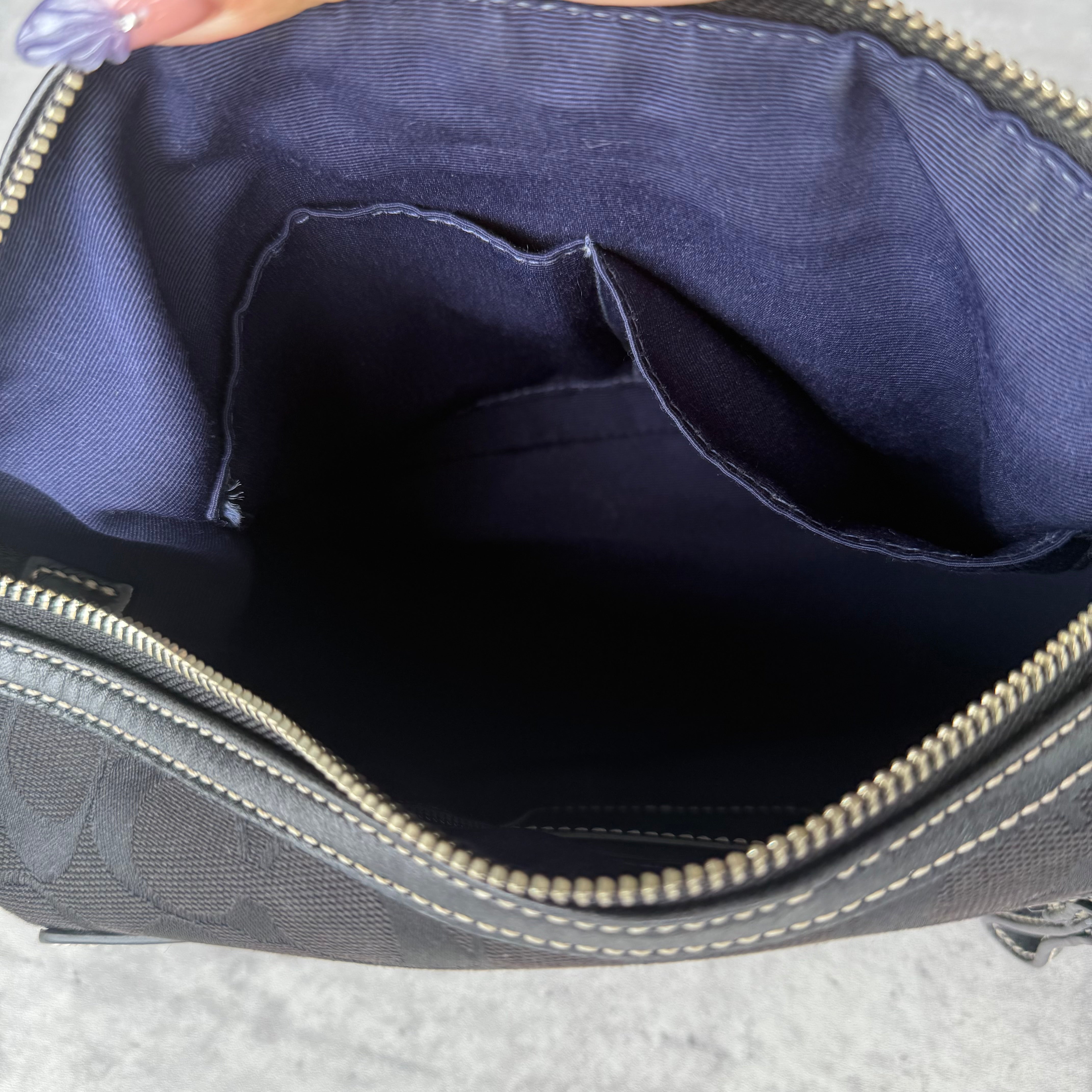 Coach Signature East West Shoulder Bag Black