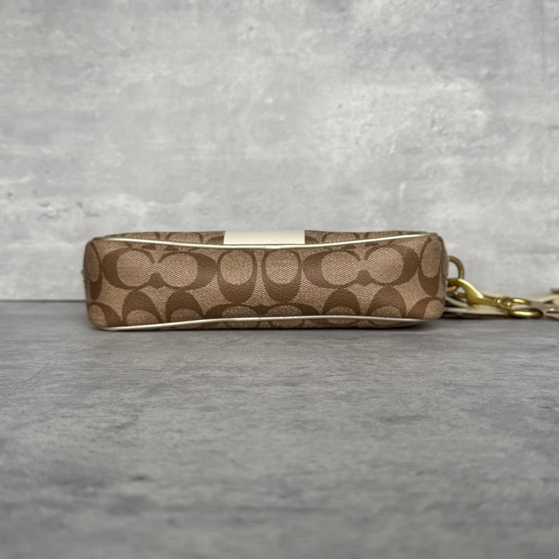 Coach Signature Stripe Jaime Crossbody Bag Beige/White