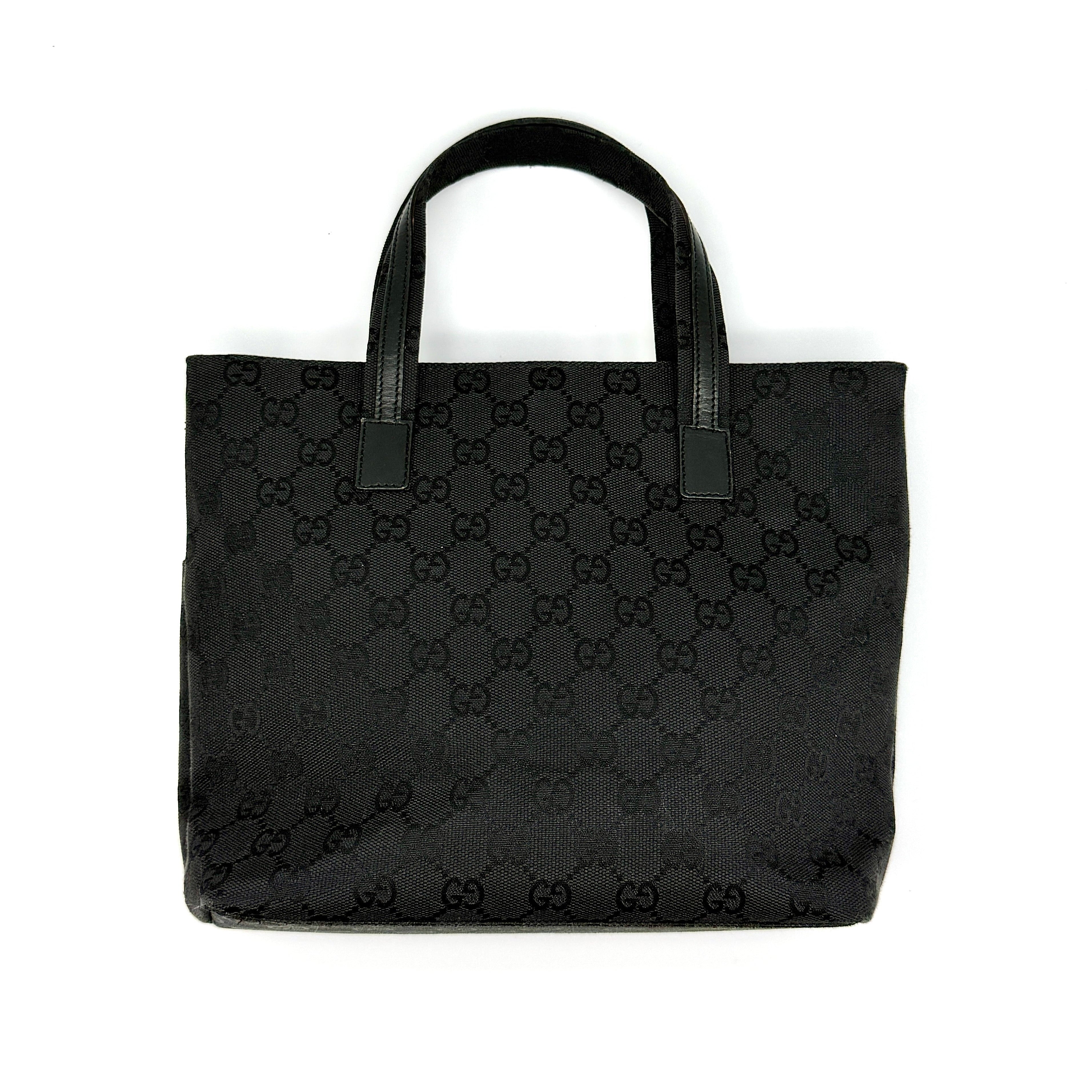 Gucci GG Monogram Double Pocket Tote Bag Black