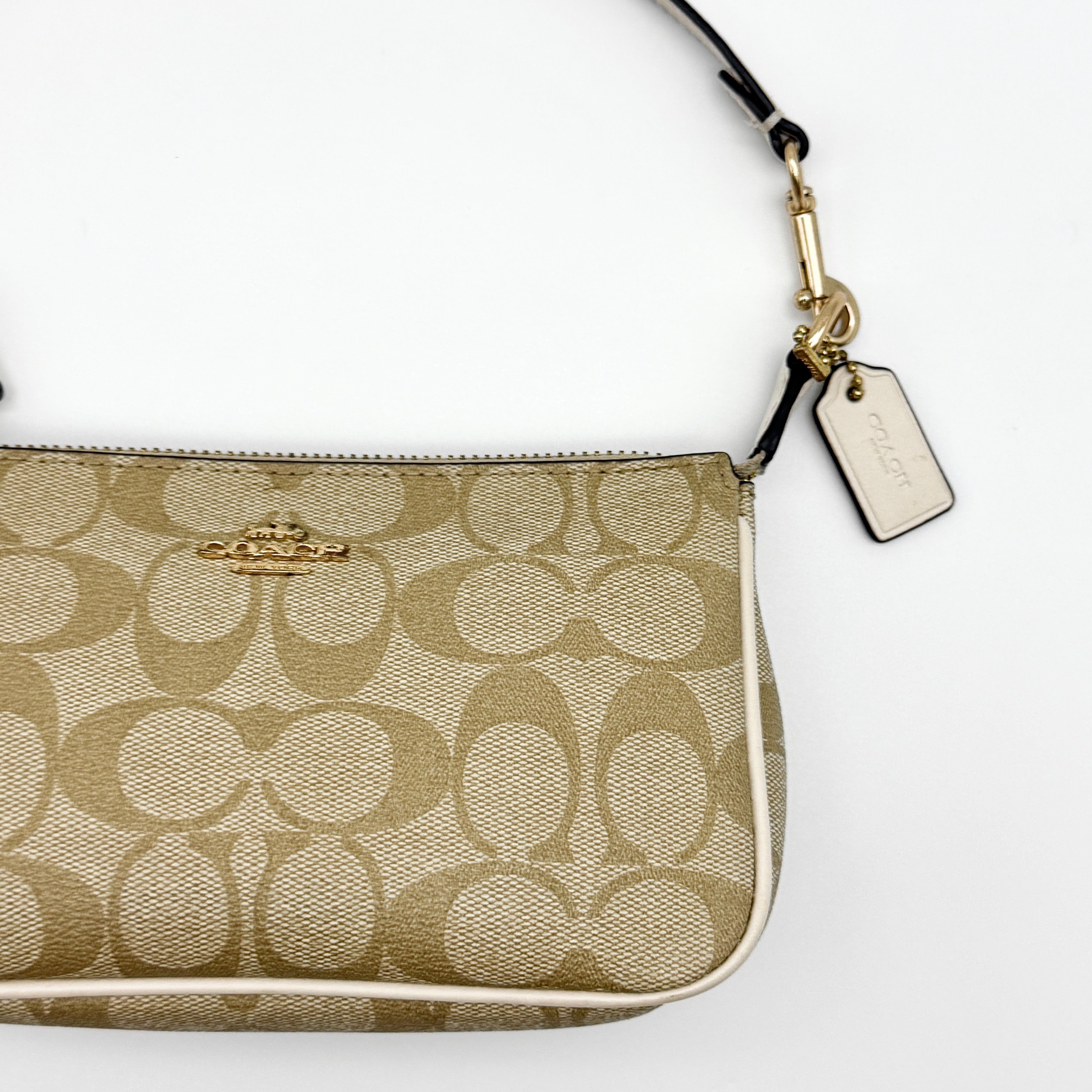 Coach Signature Nolita 19 Shoulder Bag Beige