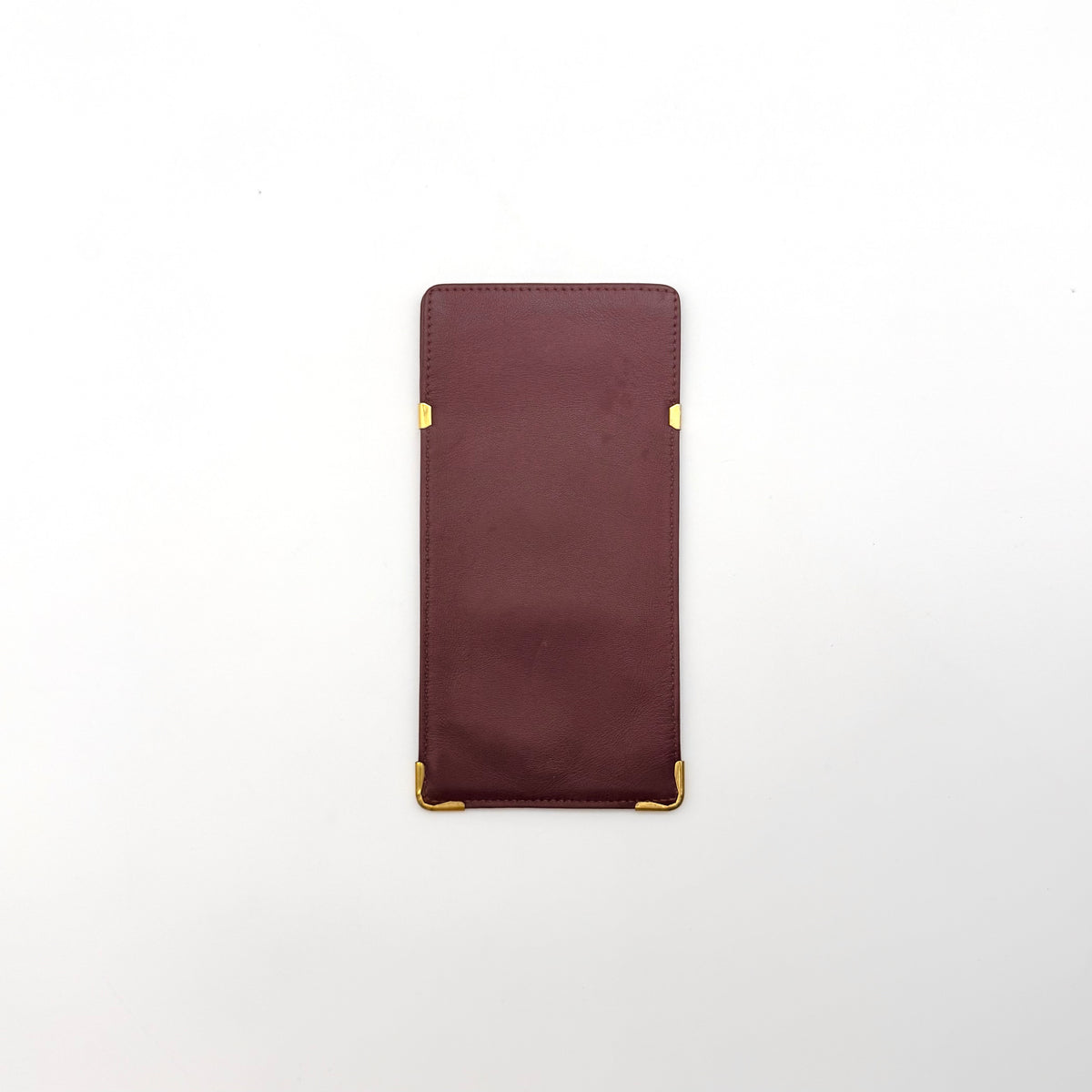 Cartier Bordeaux Leather Eyewear Glasses Case Burgundy