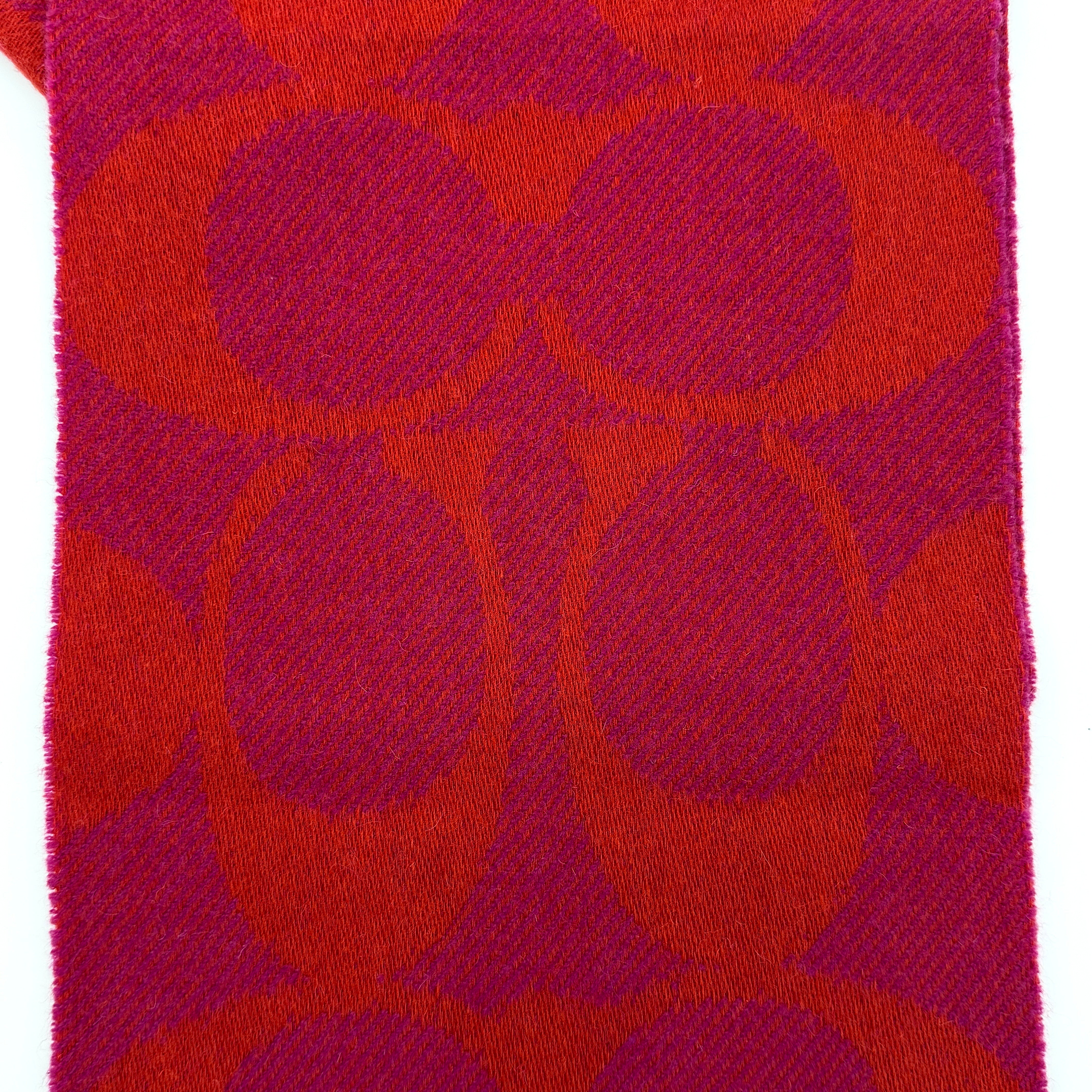Coach Signature Reversible Wool Scarf Red