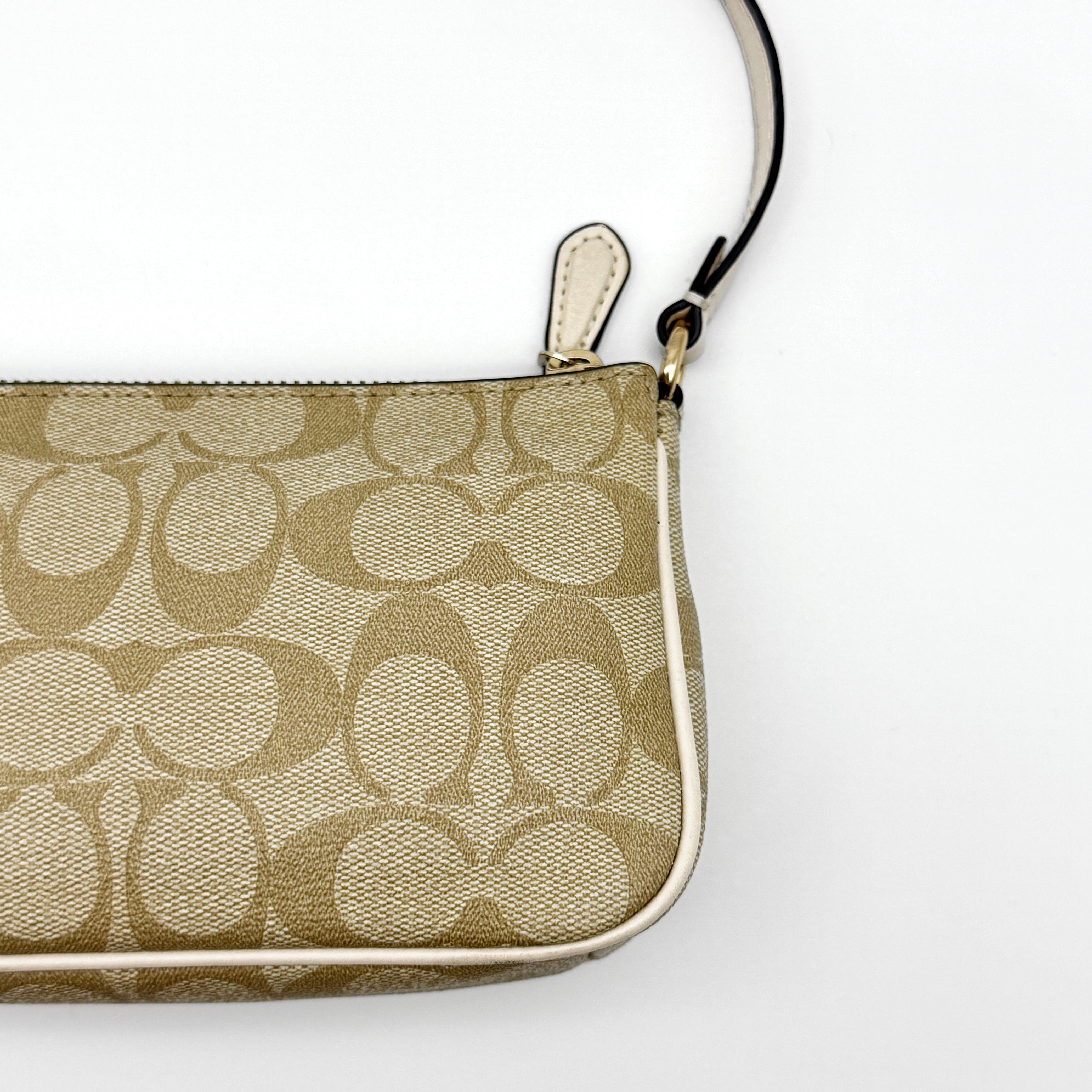 Coach Signature Nolita 19 Shoulder Bag Beige